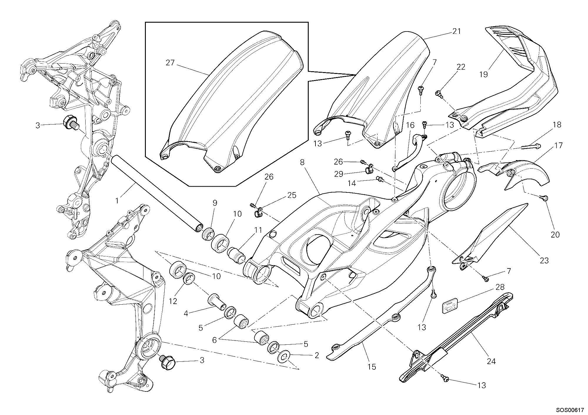 28A BRAS OSCILLANT POUR MULTISTRADA 1200 S TOURING 2011