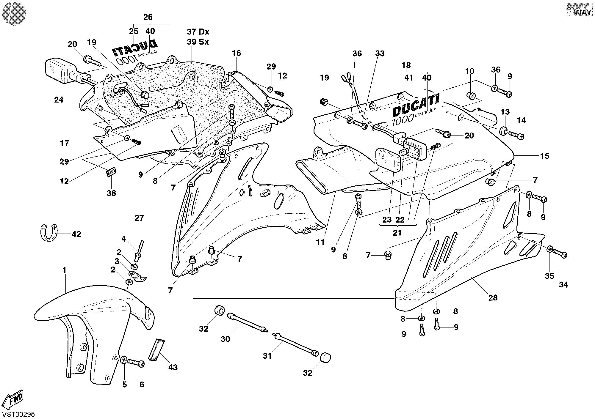 040 HABILLAGE POUR SUPERSPORT 1000 SS 2003