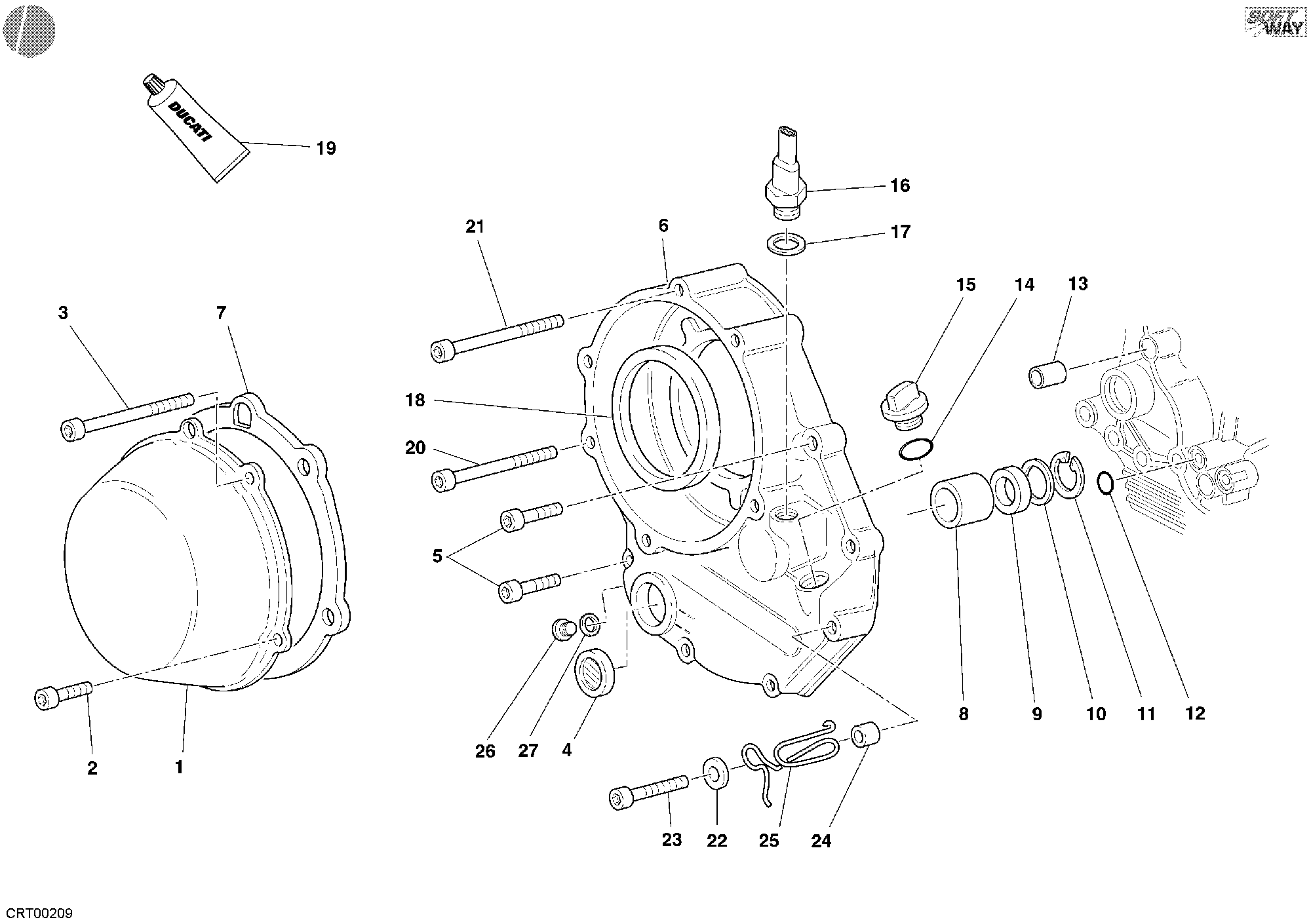 005 COUVERCLE EMBRAYAGE POUR SUPERSPORT 1000 SS 2005