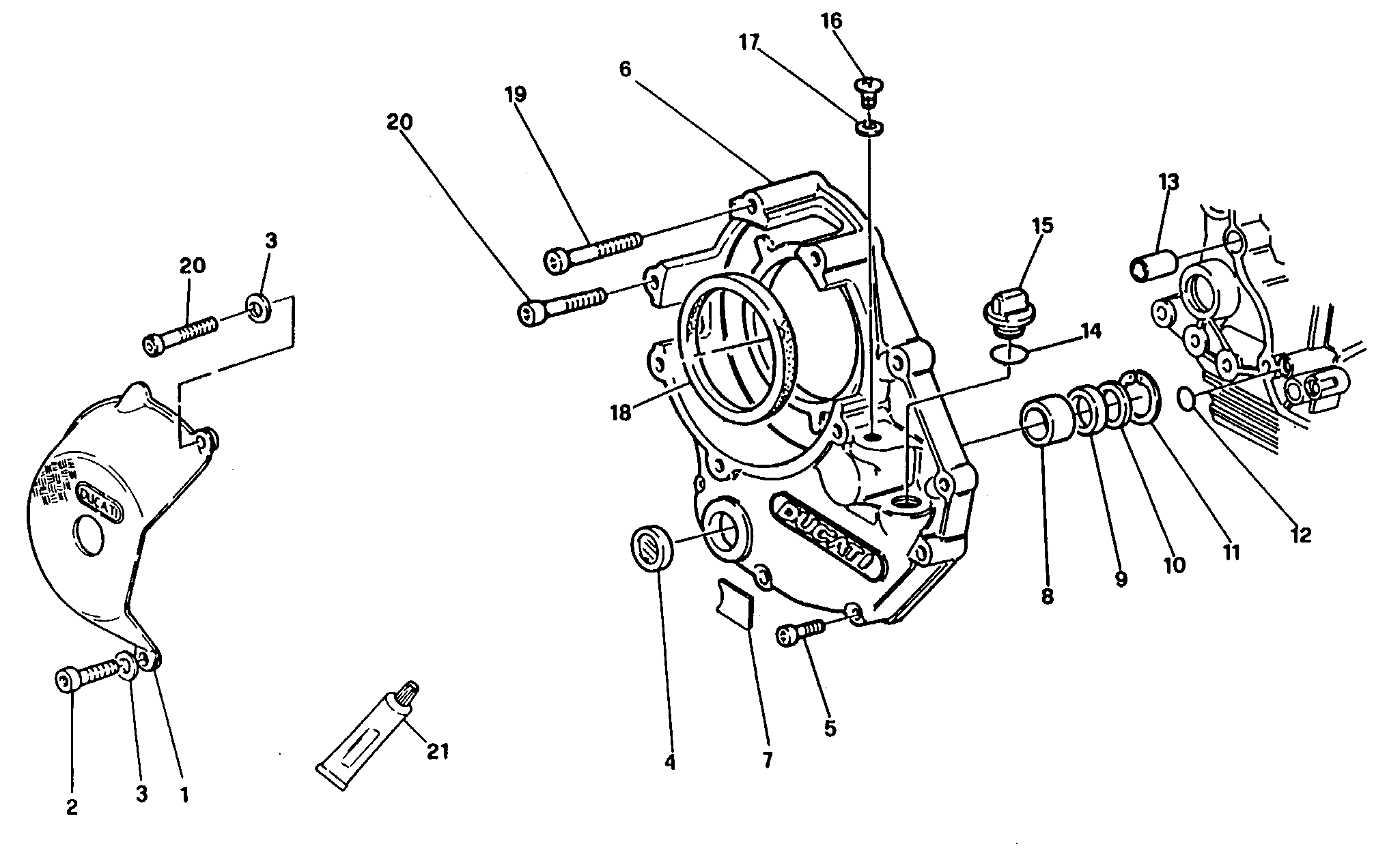 005 COUVERCLE EMBRAYAGE POUR SUPERBIKE 916 R 1997