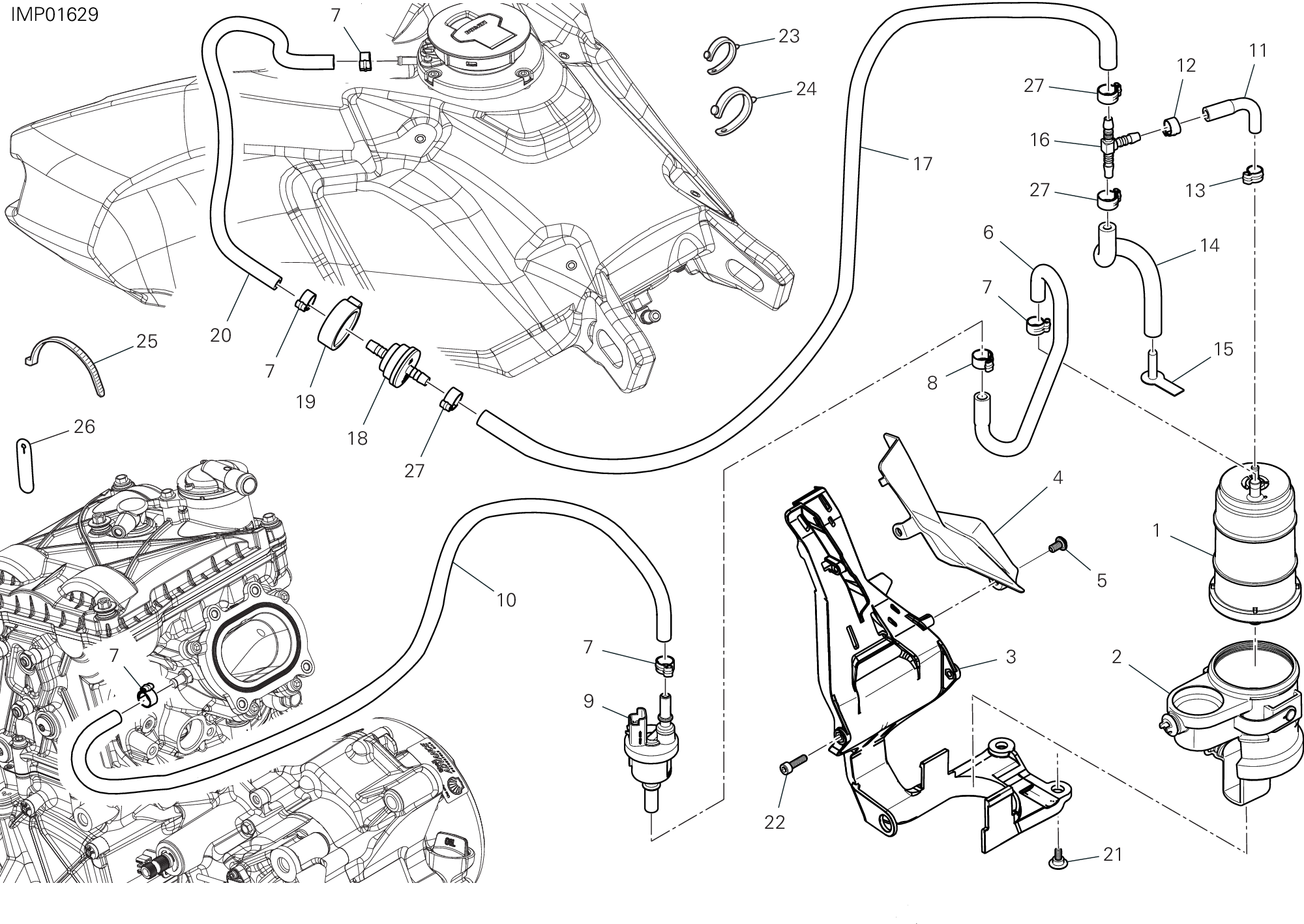 35B FILTRE CANISTER POUR HYPERMOTARD 698 MONO 2024