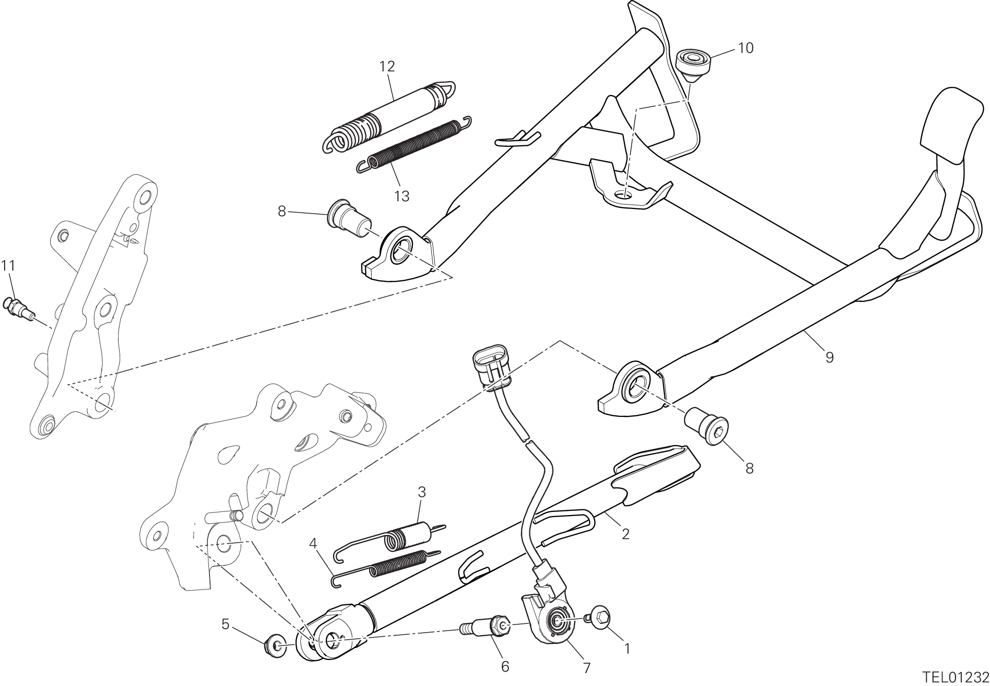 22A BEQUILLE LATERALE POUR MULTISTRADA 1260 ENDURO 2019