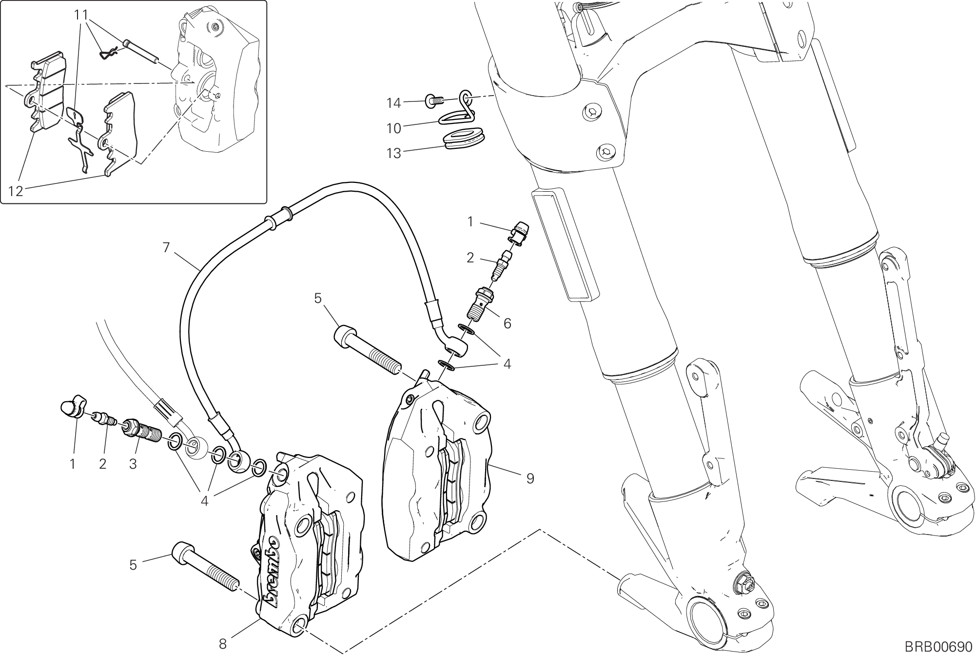 19B SYSTEME DE FREIN AVANT POUR DIAVEL 1260 2022