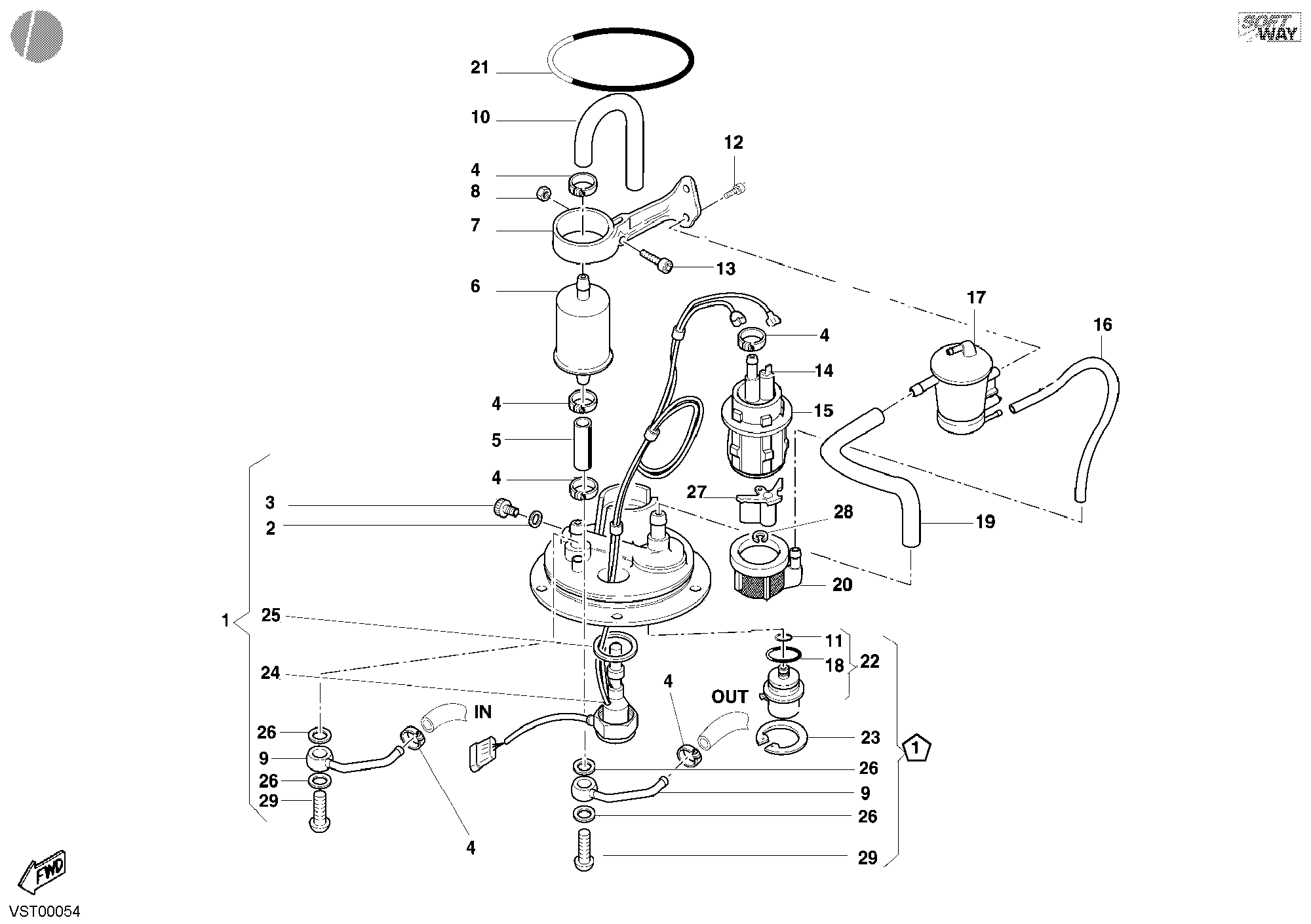 34A POMPE A CARBURANT POUR SUPERBIKE 748 E 2002
