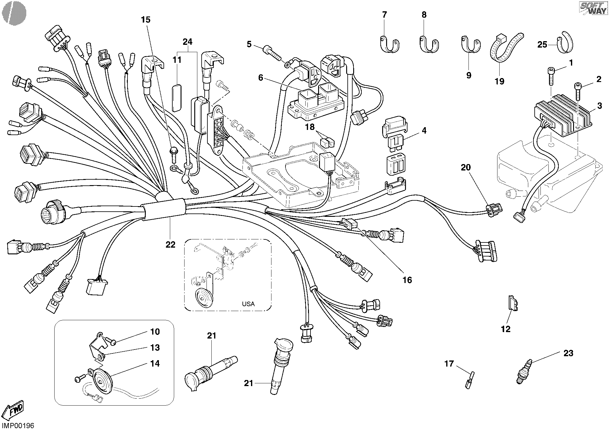 039 FAISCEAU DE FILS POUR MONSTER S4R 2003