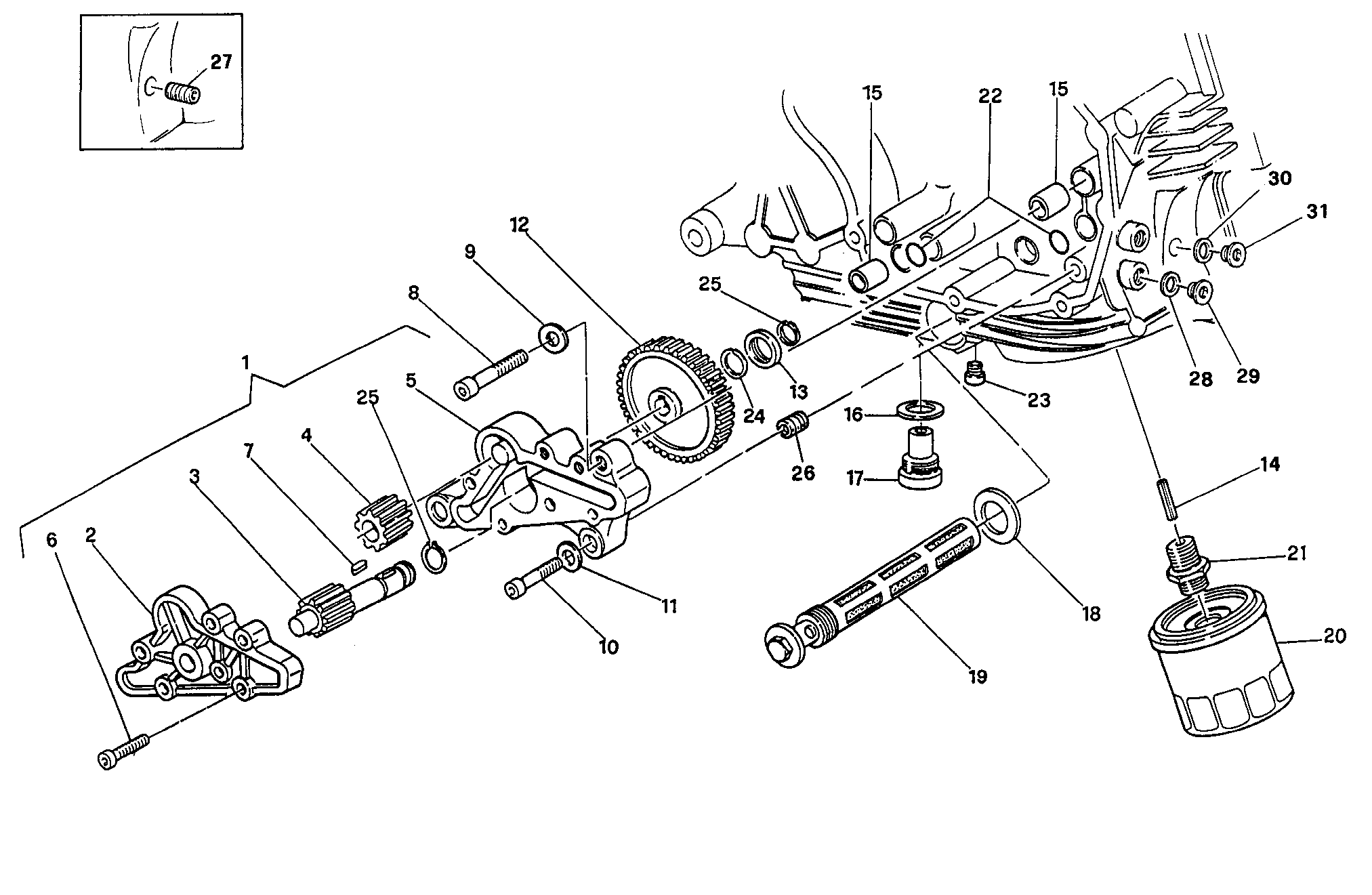 009 POMPE A HUILE FILTRE POUR SUPERSPORT 600 SS 1991