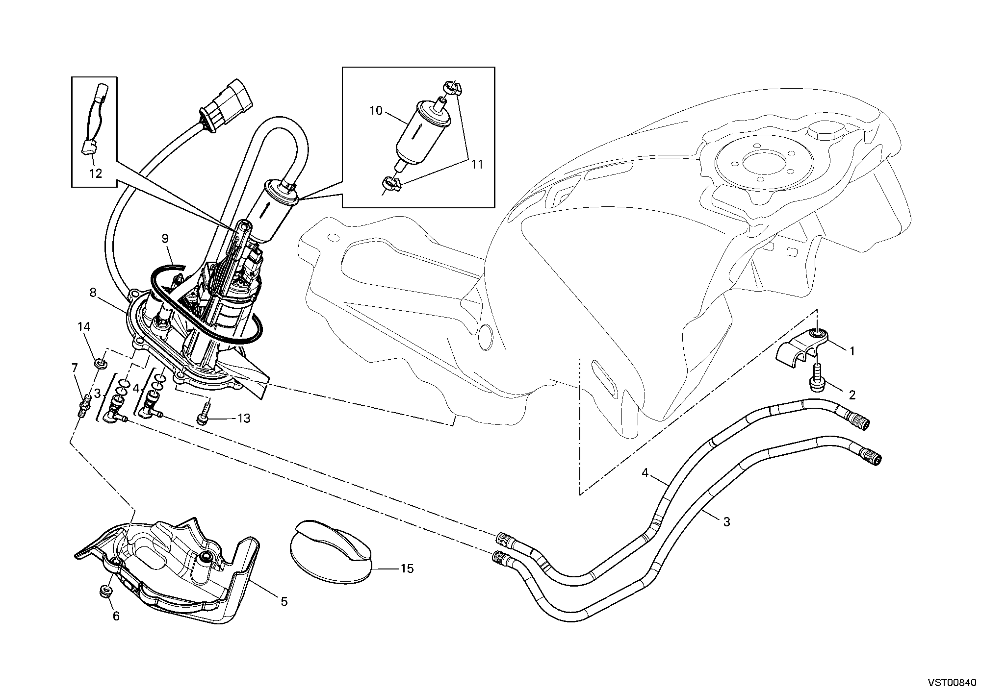 036 POMPE A CARBURANT POUR MONSTER 696 2011