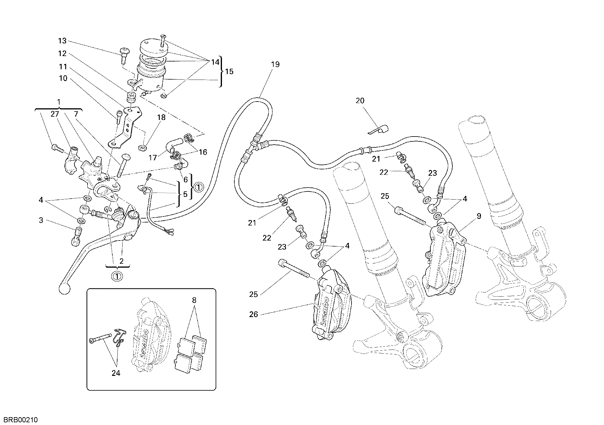 029 SYSTEME DE FREIN AVANT POUR MONSTER S4R 2007