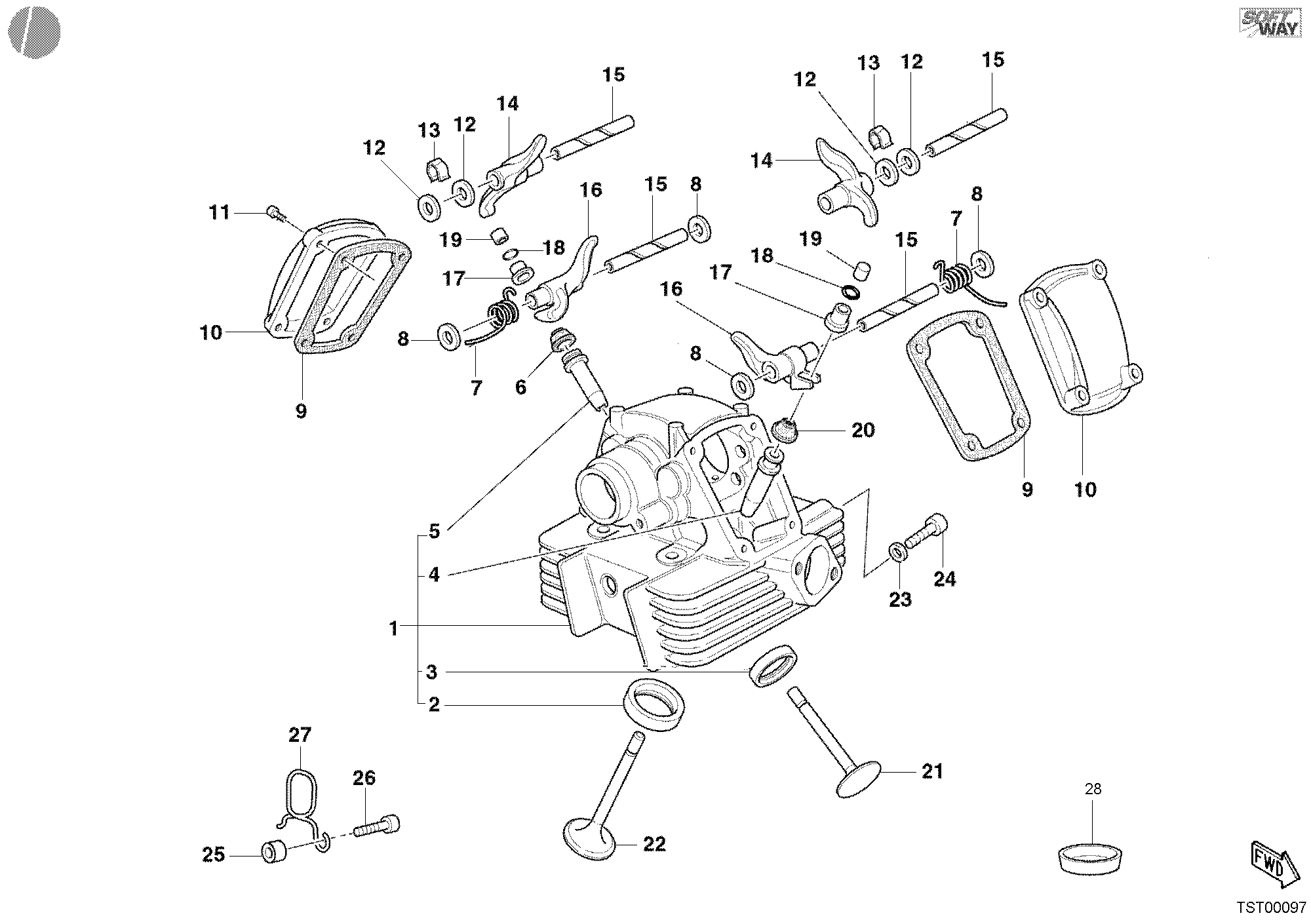 014 CULASSE VERTICALE POUR MONSTER 620 2002