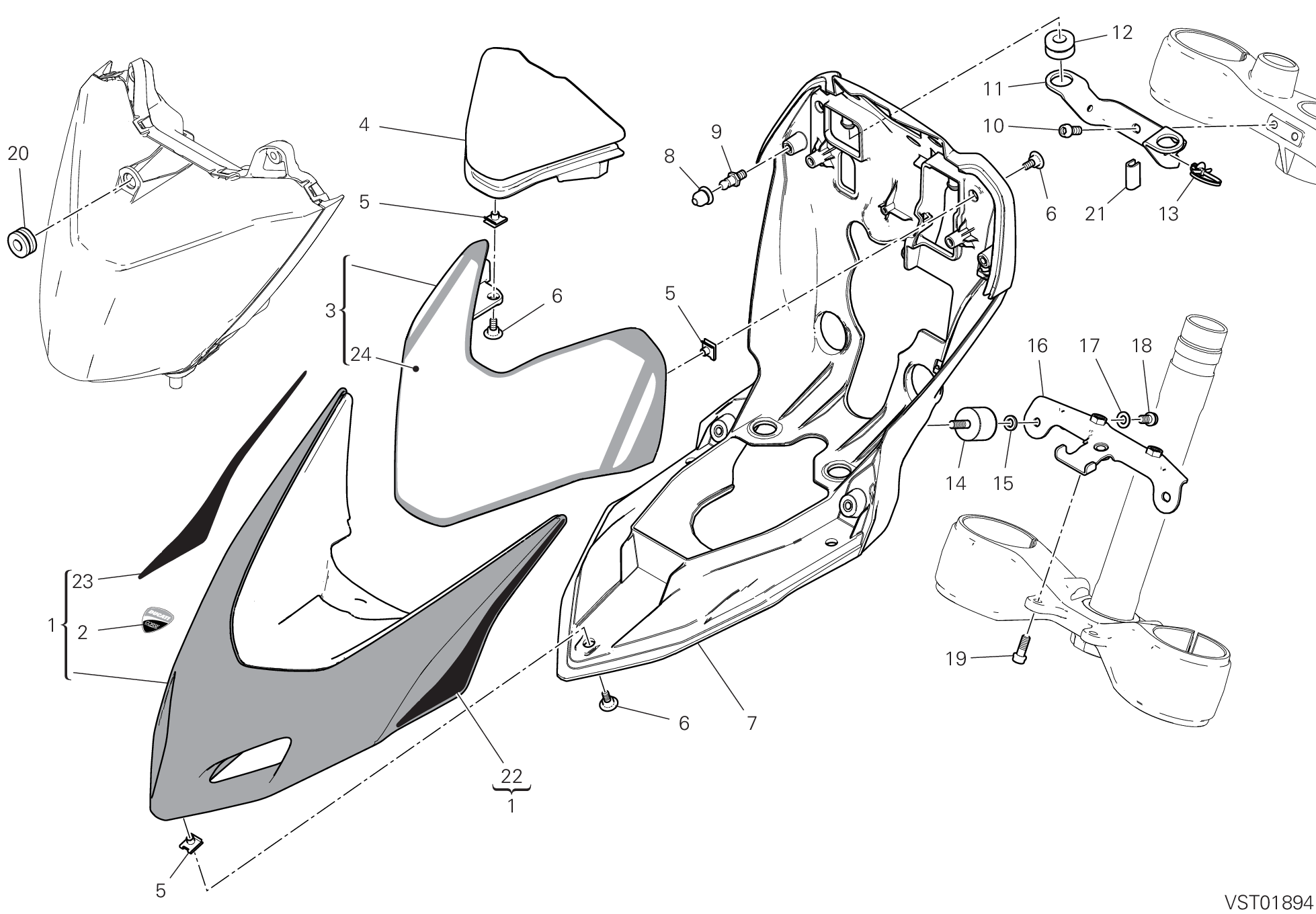 36A CAPOT AVANT POUR HYPERMOTARD 950 SP 2021