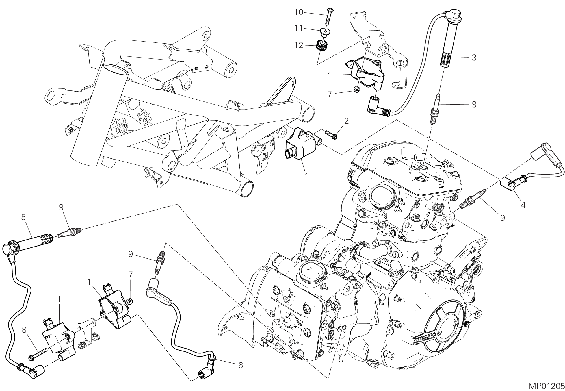 12E FAISCEAU DE FILS BOBINE POUR DIAVEL 1260 2019
