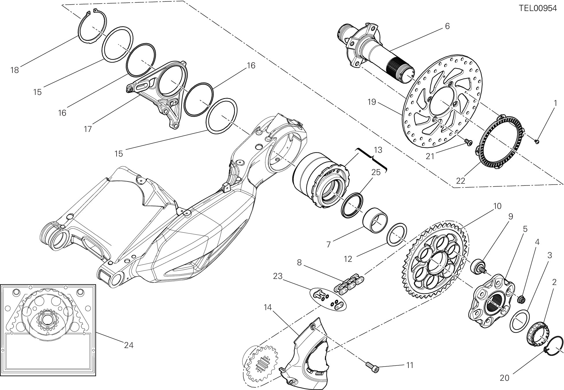 26A MOYEU ROUE ARRIERE POUR DIAVEL 2011