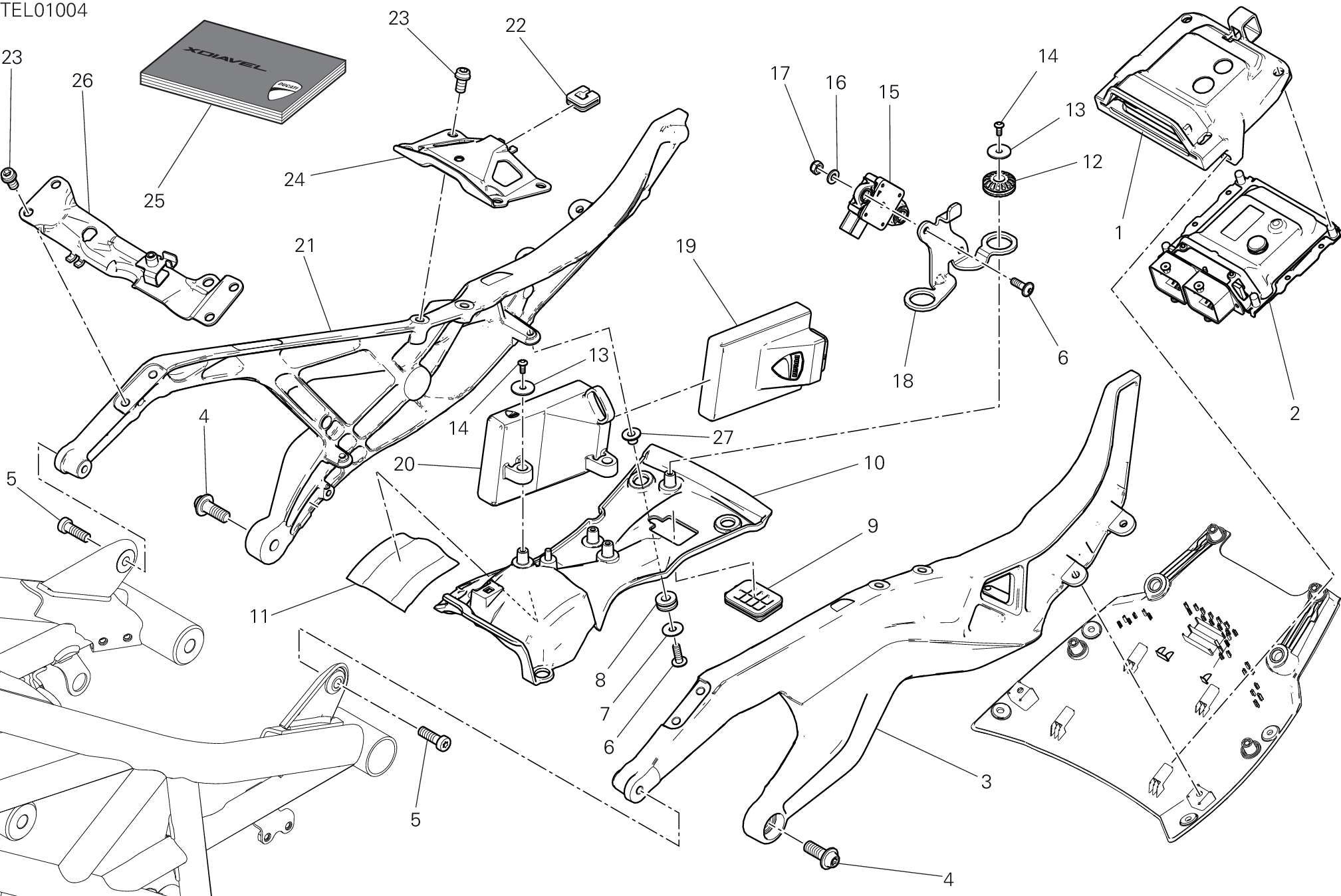 027 BRIDE ARRIERE POUR XDIAVEL S 2023