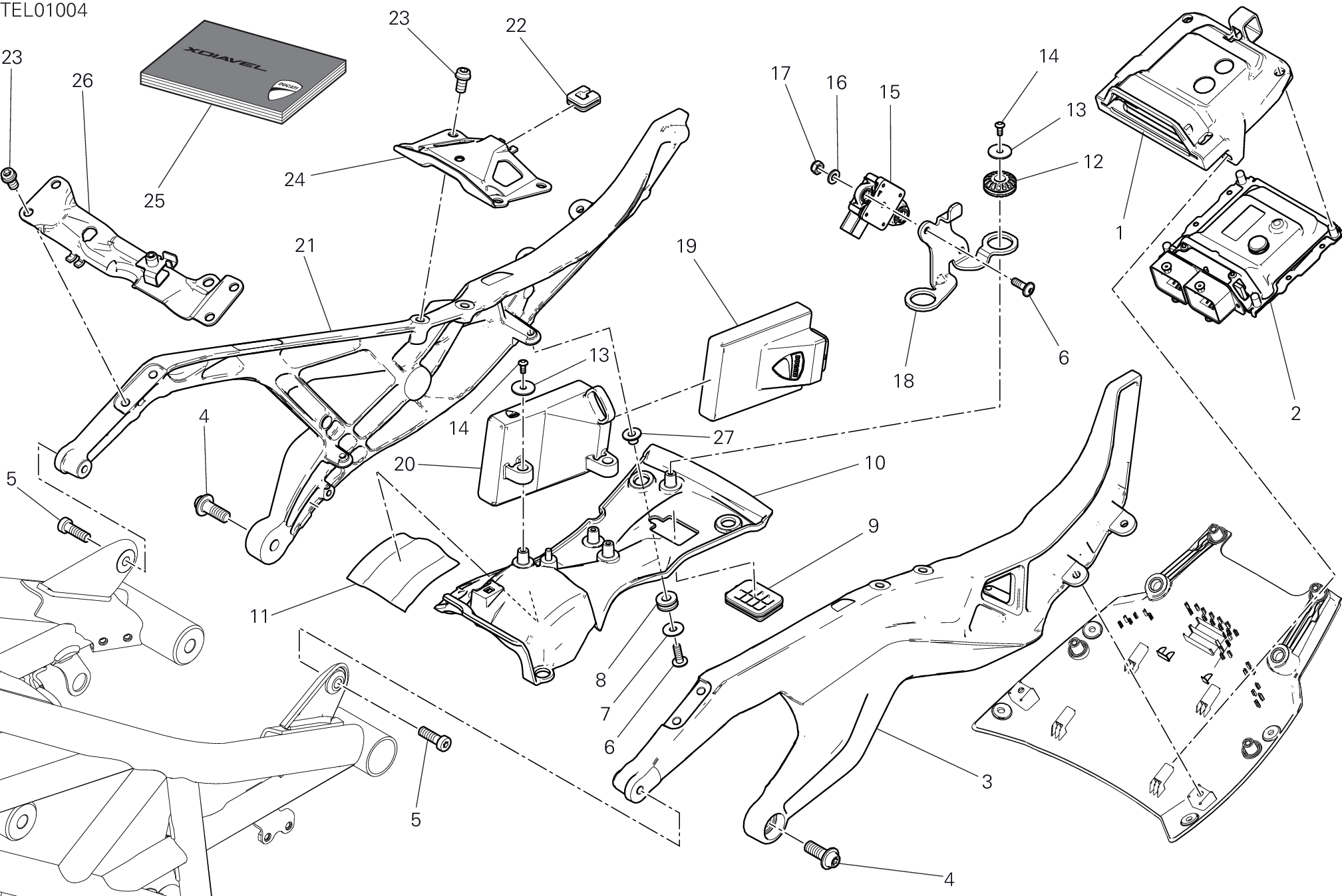 027 BRIDE ARRIERE POUR XDIAVEL S 2022