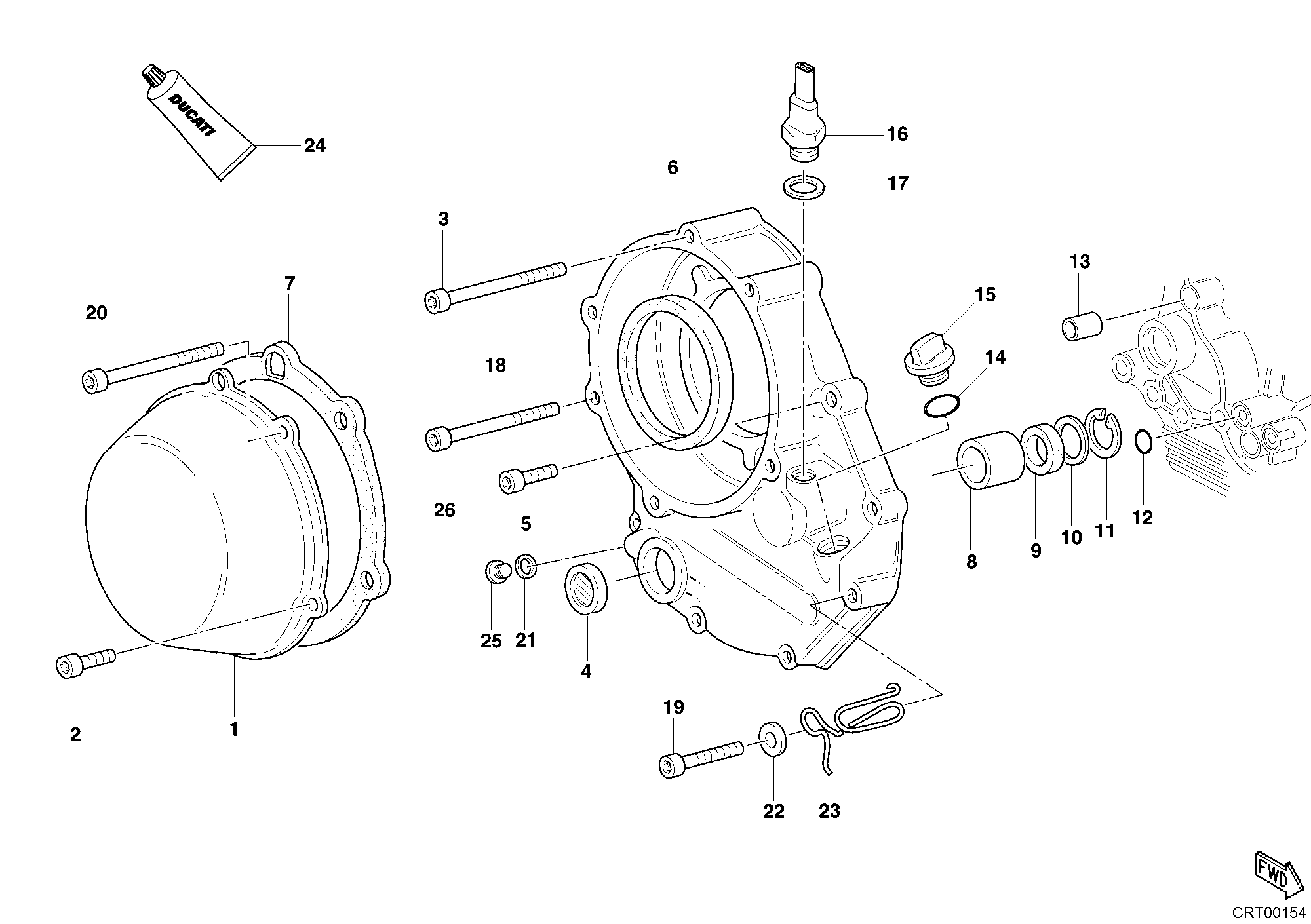 005 COUVERCLE EMBRAYAGE POUR MONSTER S4R 2005