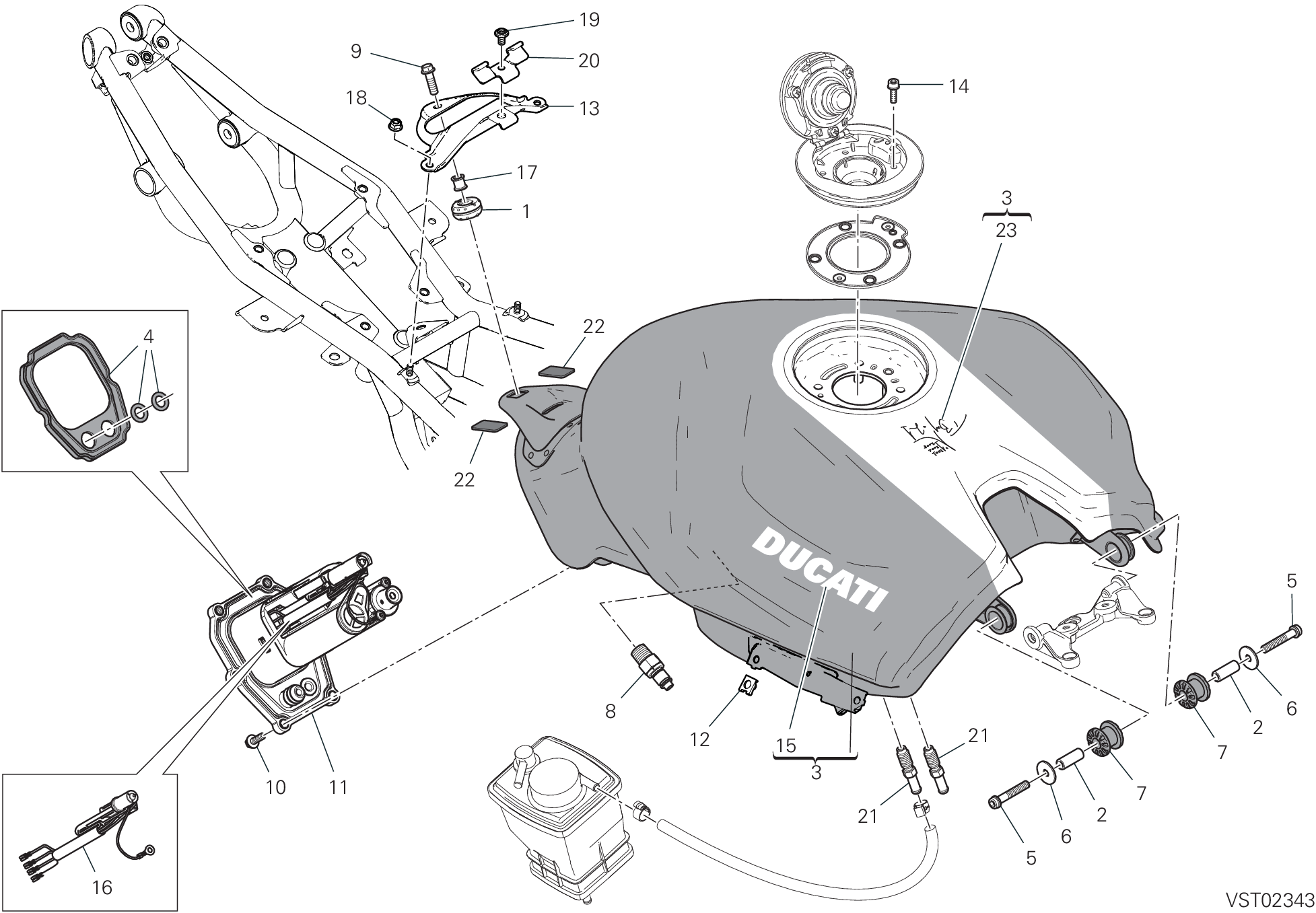 30A RSERVOIR POUR SUPERBIKE PANIGALE V2 TROY BAYLISS 2023