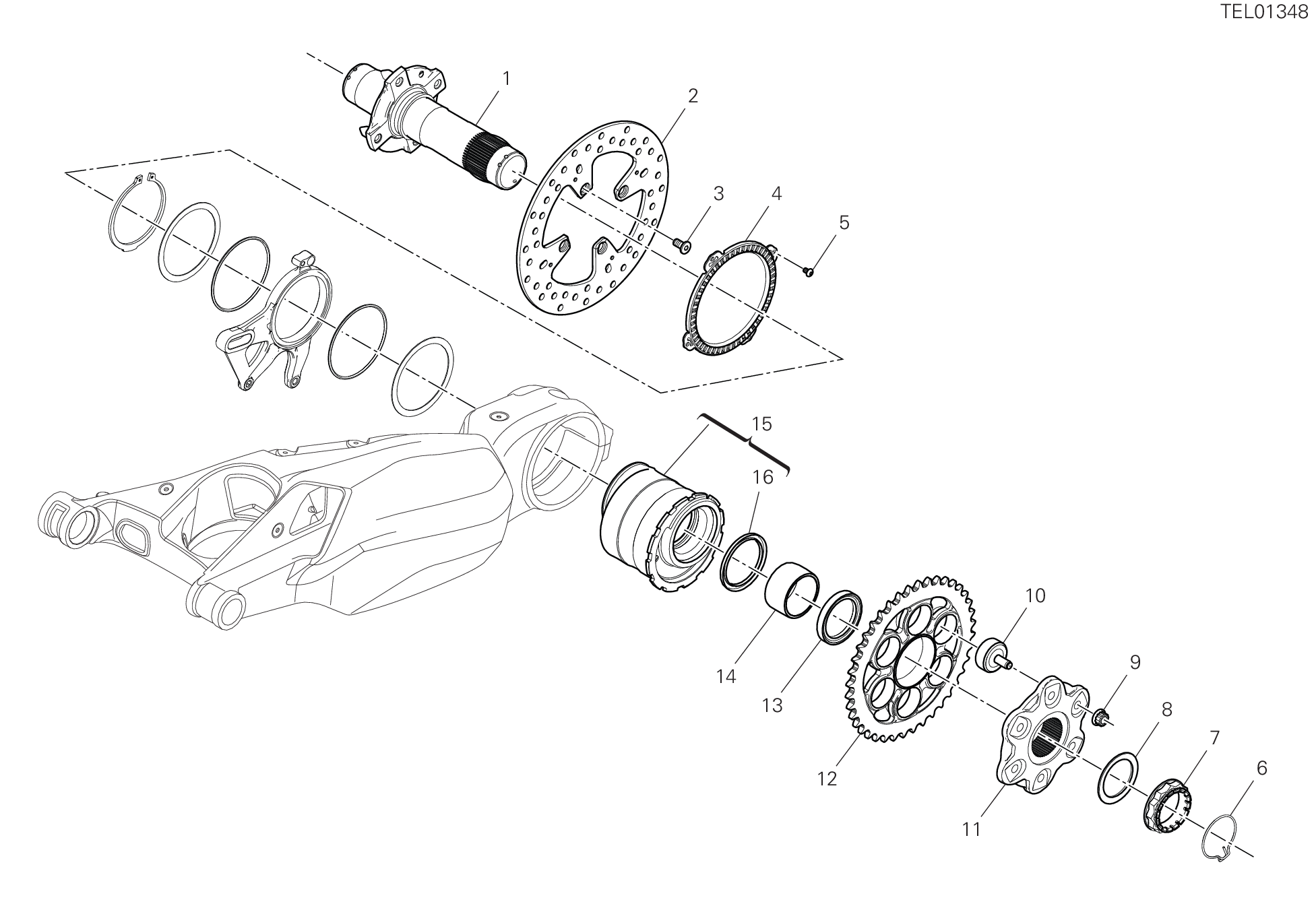 29B PIVOT ROUE ARRIERE POUR STREETFIGHTER V4 LAMBORGHINI 2023
