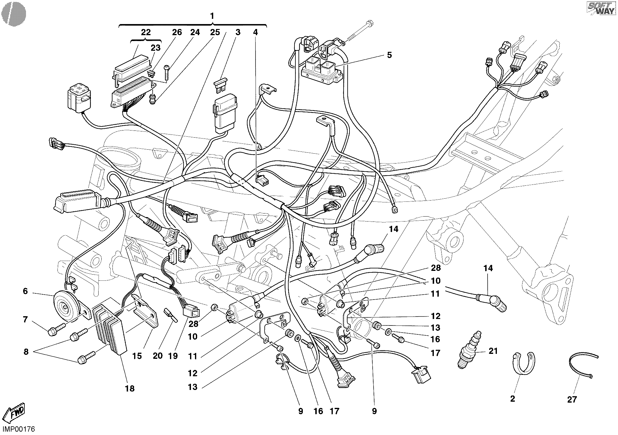029 FAISCEAU DE FILS POUR SUPERSPORT 800 SS 2003
