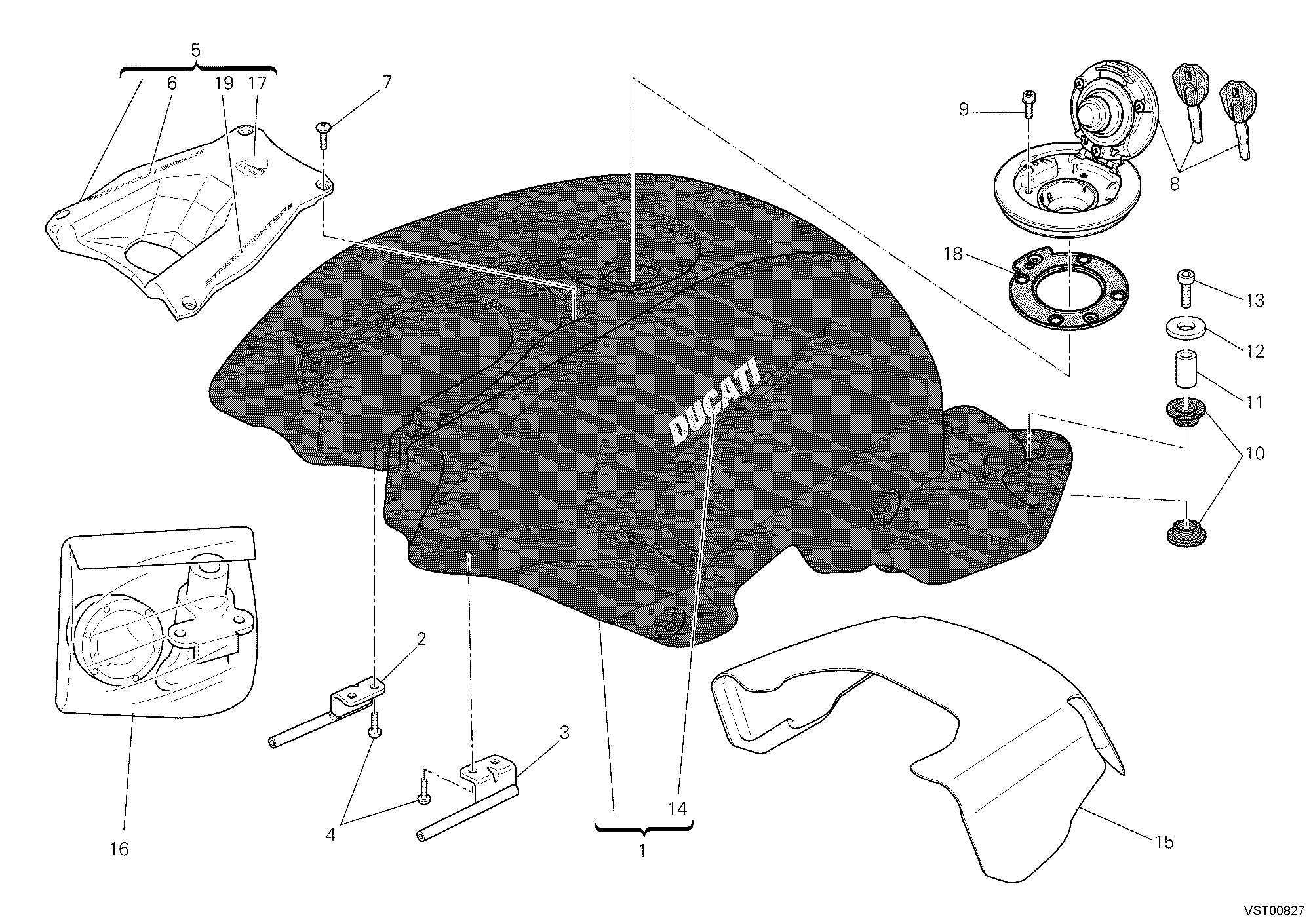 032 RESERVOIR CARBURANT POUR STREETFIGHTER S 2011