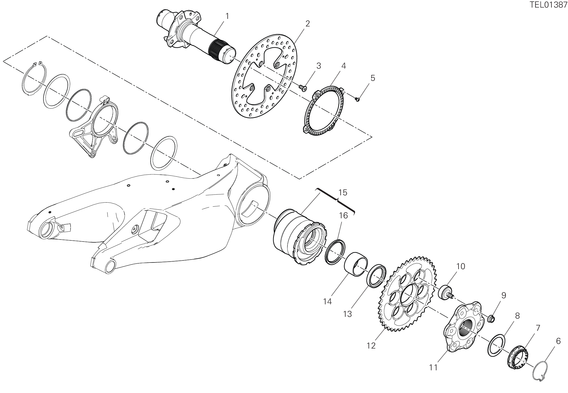29B PIVOT ROUE ARRIERE POUR SUPERBIKE SUPERLEGGERA V4 2020