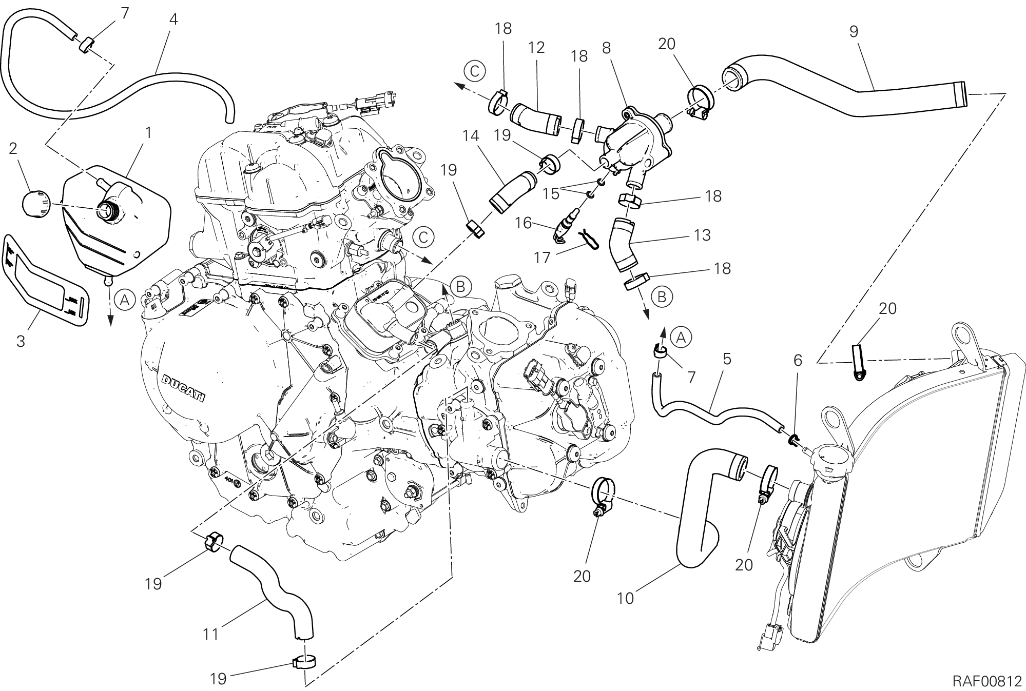 031 CIRCUIT DE REFROIDISSEMENT POUR MULTISTRADA V2 2025