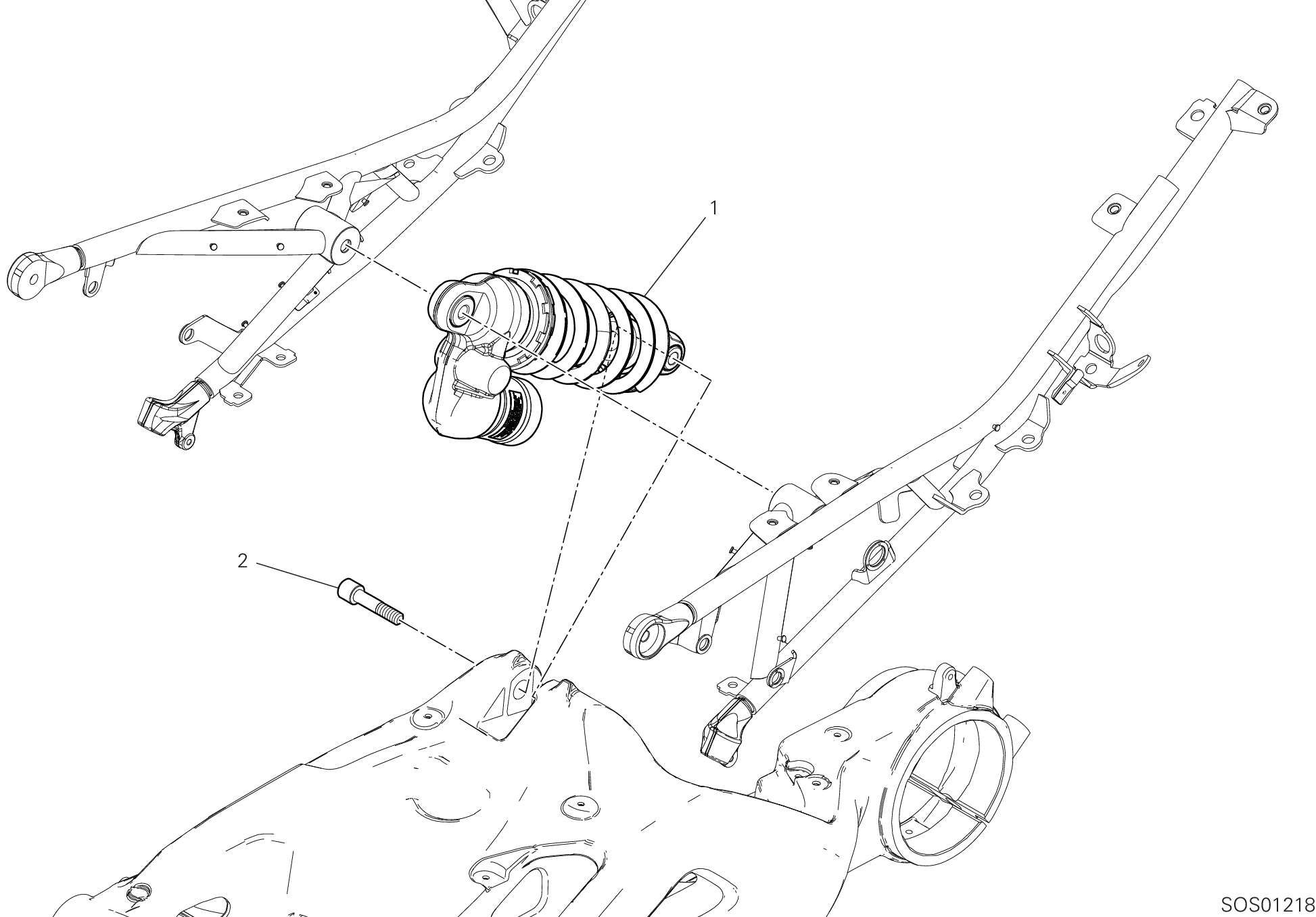 22A AMORTISSEUR ARRIERE POUR DIAVEL V4 2023