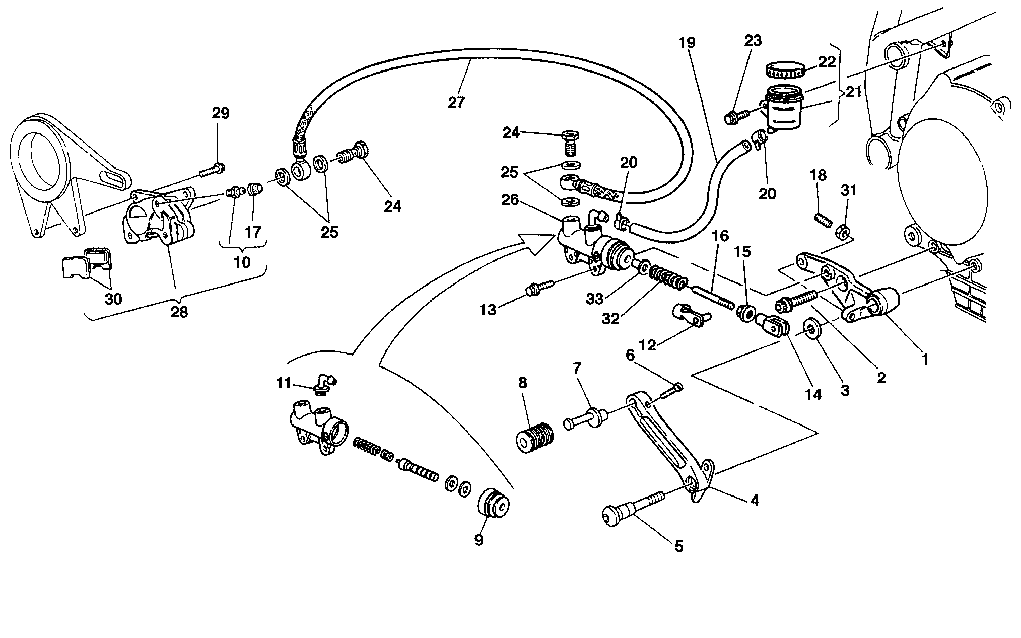 026 SYSTEME DE FREIN ARRIERE POUR SUPERBIKE 916 R 1998