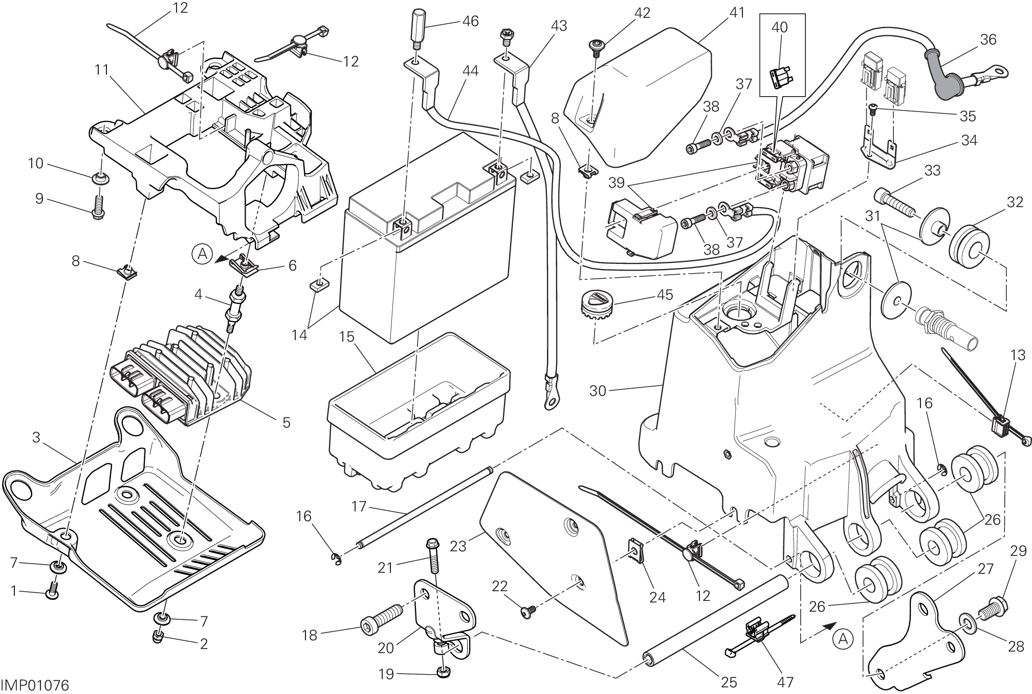 018 SUPPORT BATTERIE POUR MONSTER 821 2018