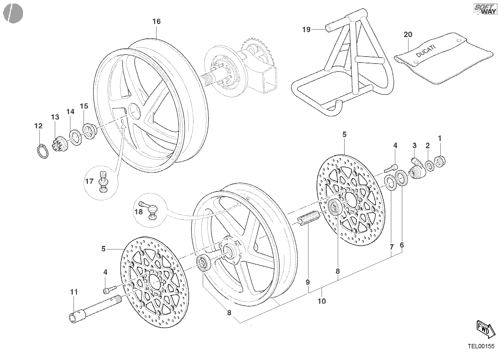 027 ROUES POUR SUPERBIKE 998 2002