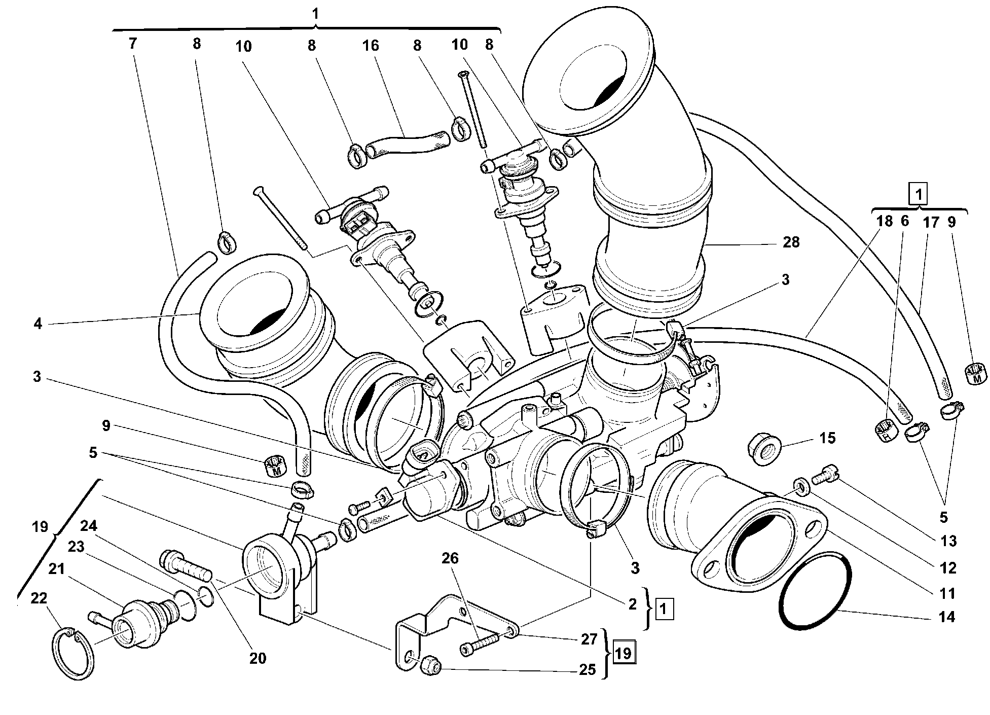 160 CORPS PAPILLON POUR SUPERSPORT 750 SS 1999