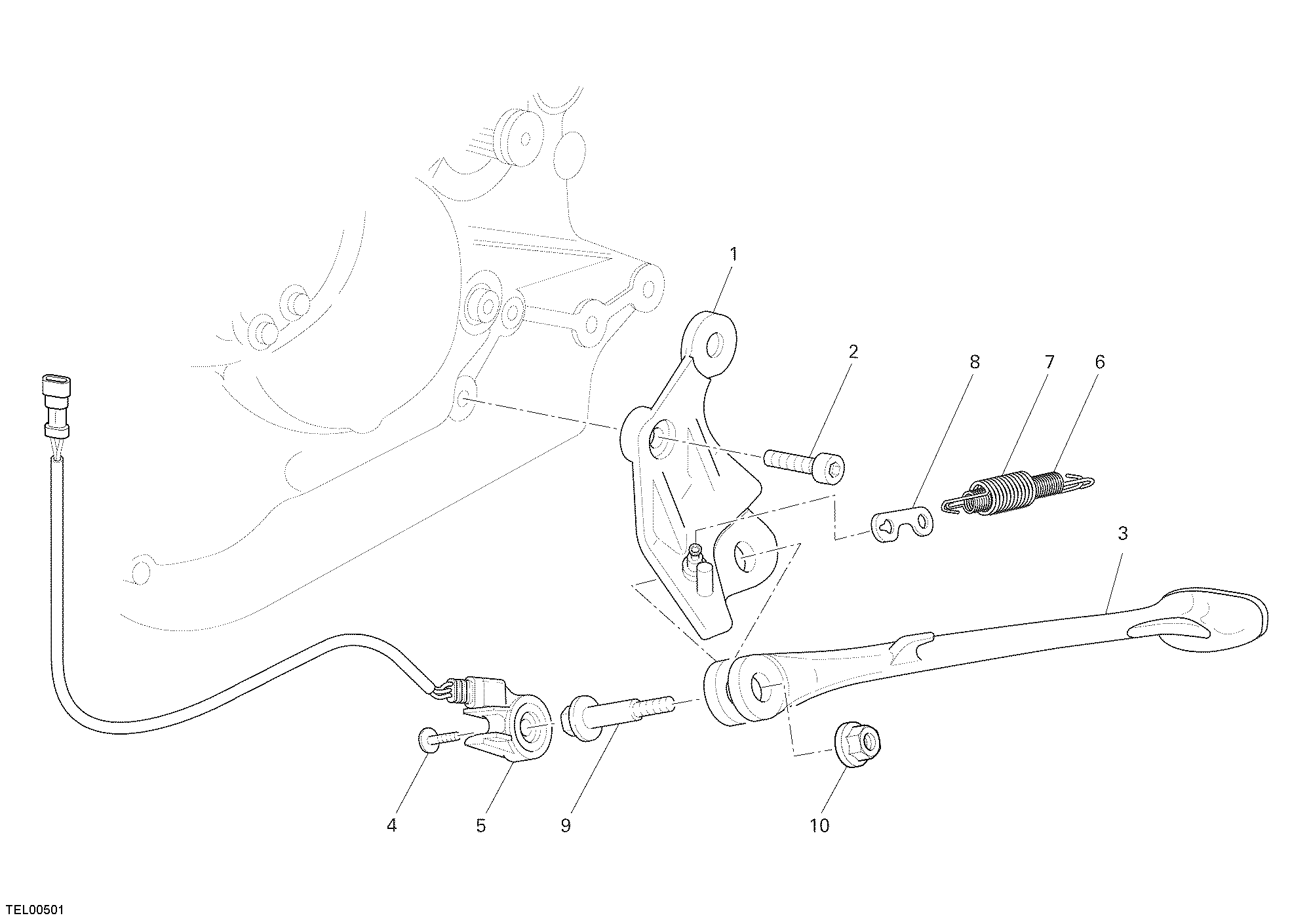 018 BEQUILLE LATERALE POUR HYPERMOTARD 1100 2008