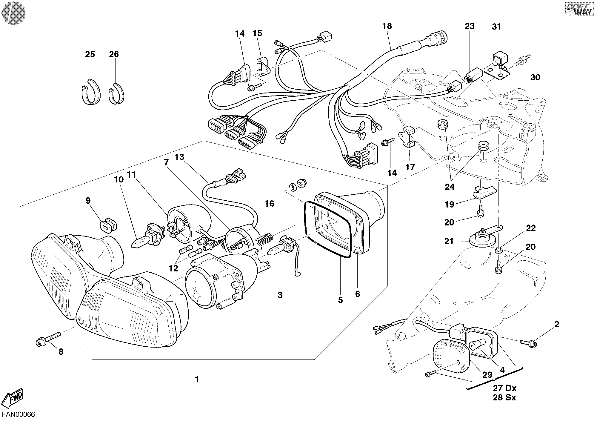 021 FEU AVANT POUR SUPERBIKE 998 2003