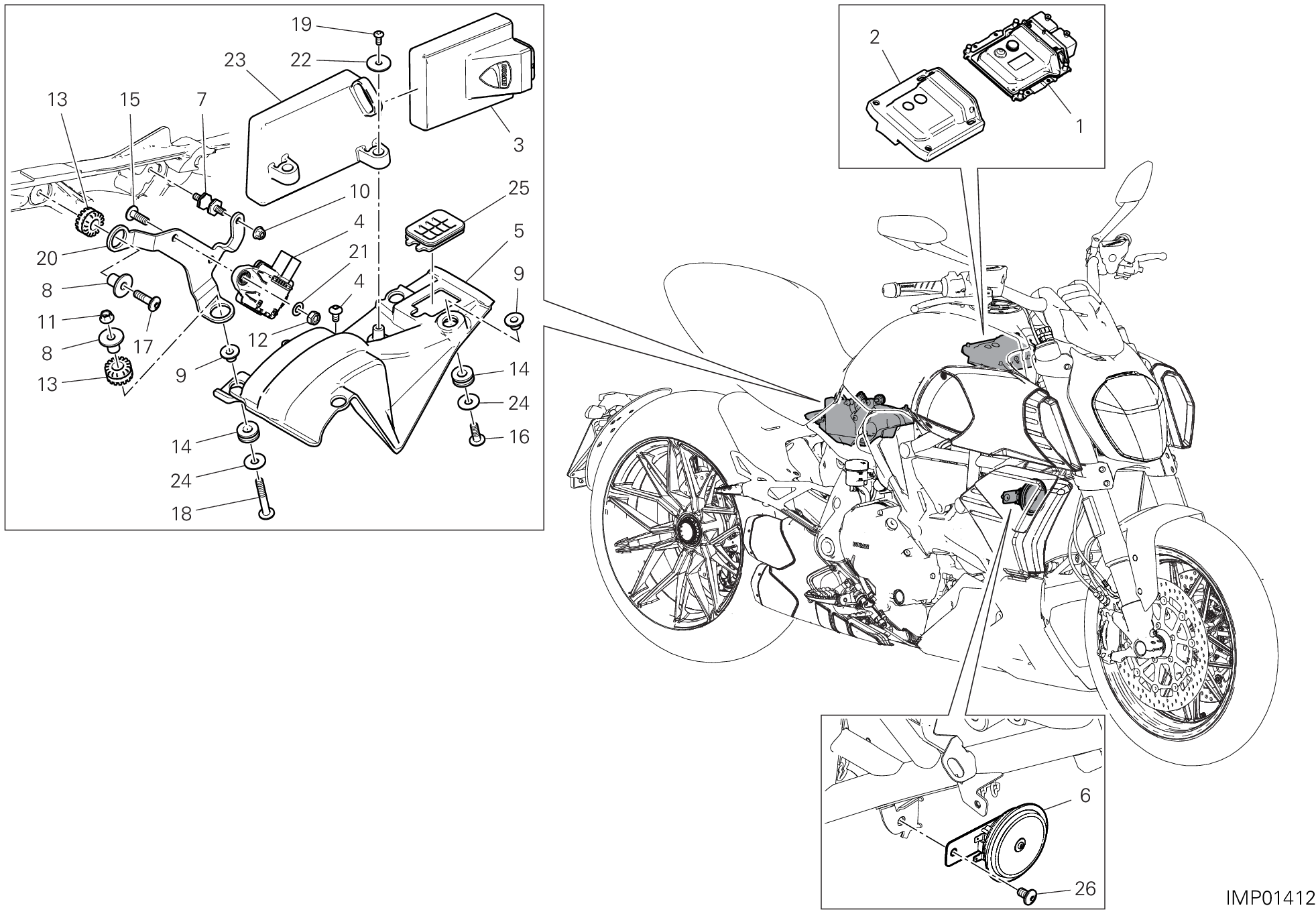 12C DISOISITIF ELECTRIQUES POUR DIAVEL 1260 LAMBO 2021