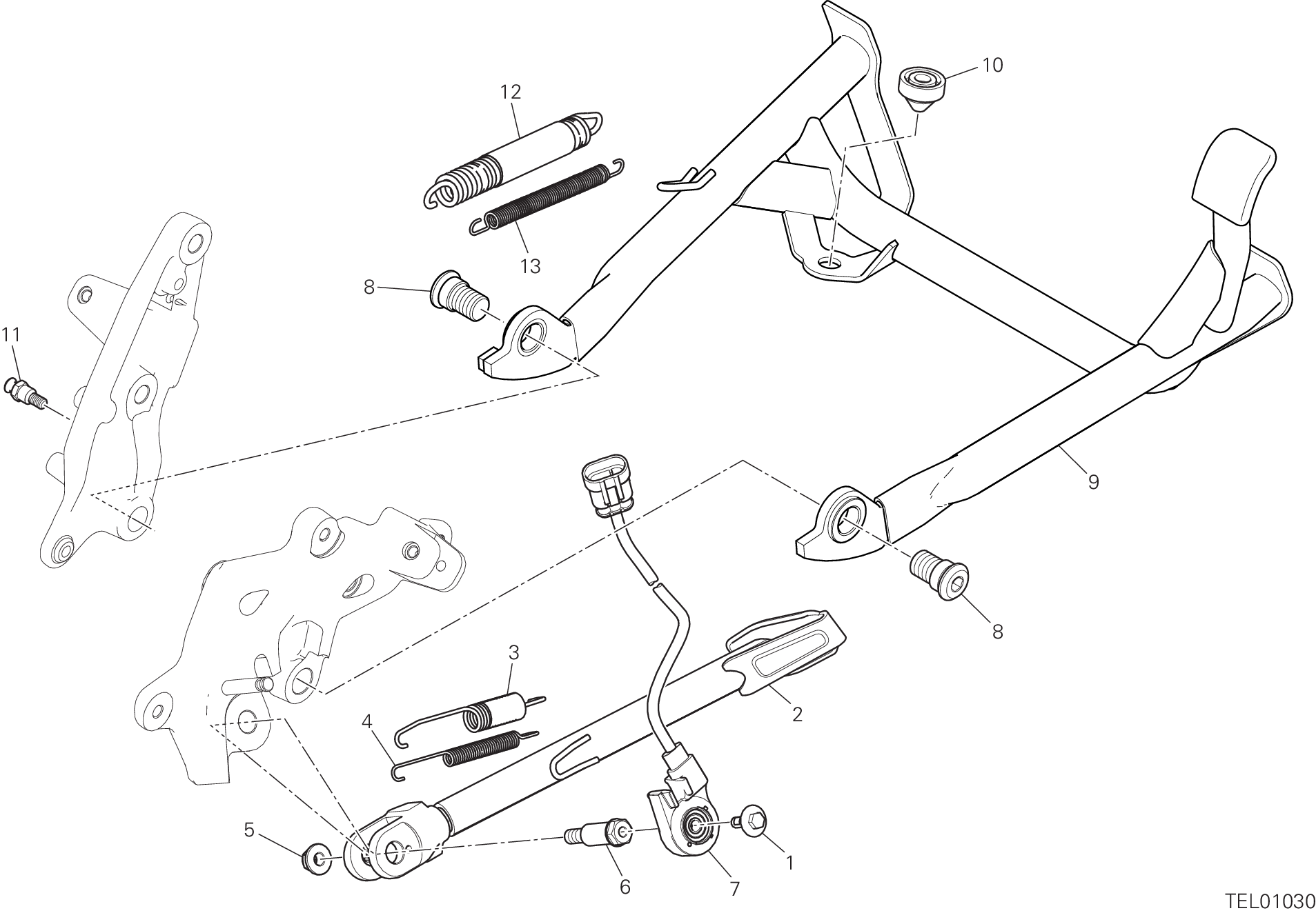 22A BEQUILLE LATERALE POUR MULTISTRADA 950 TOURING 2018