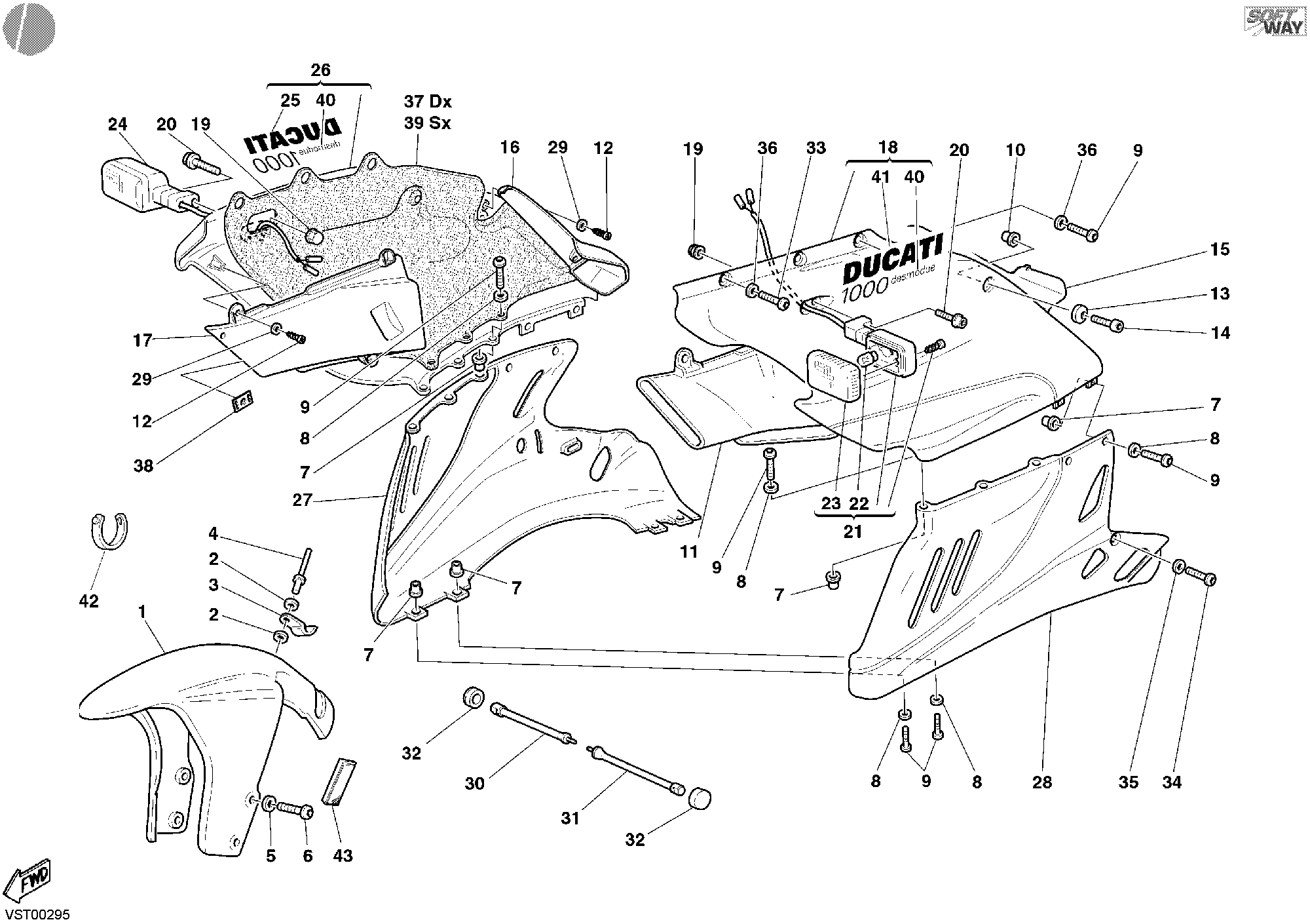 040 HABILLAGE POUR SUPERSPORT 1000 SS 2004