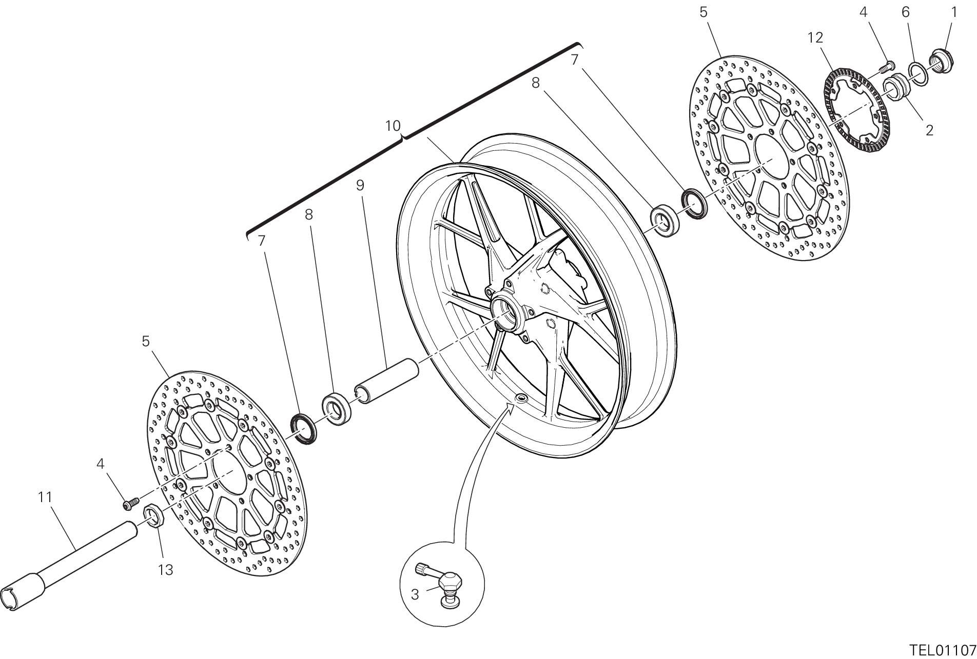 26B ROUE AVANT POUR MULTISTRADA 1260 TOURING 2020