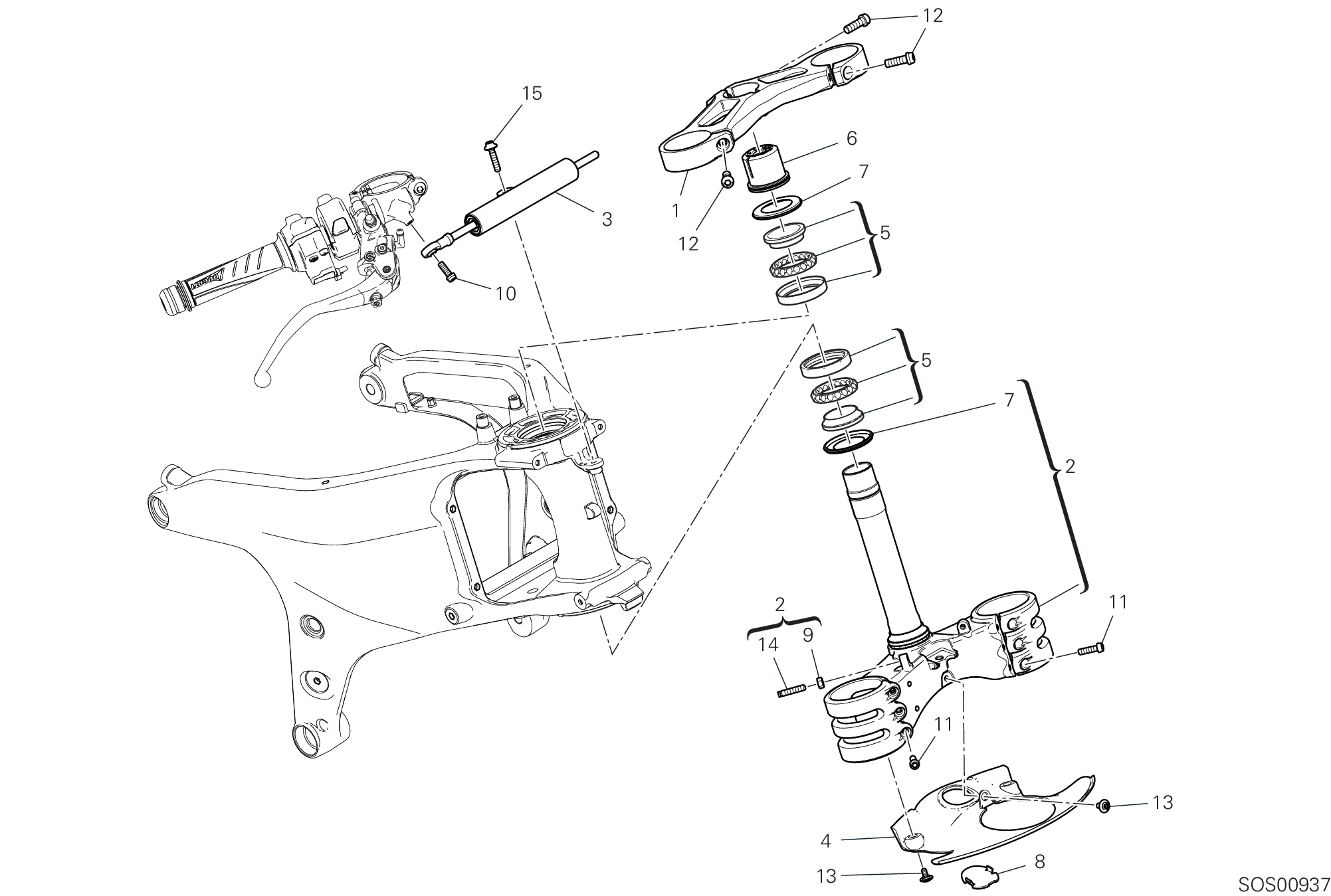 18A ENSEMBLE DIRECTION POUR SUPERBIKE PANIGALE V4 2018