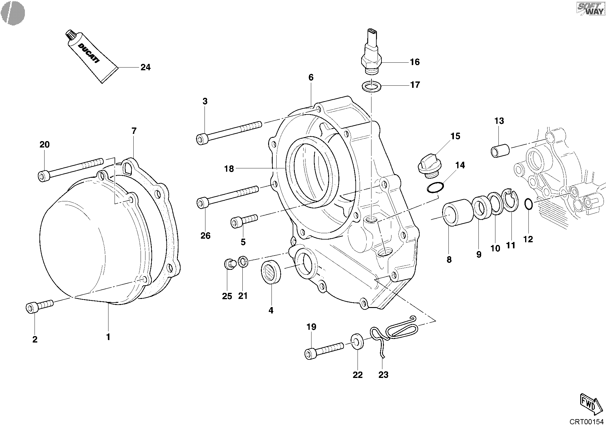 003 COUVERCLE EMBRAYAGE POUR MONSTER S4R 2004