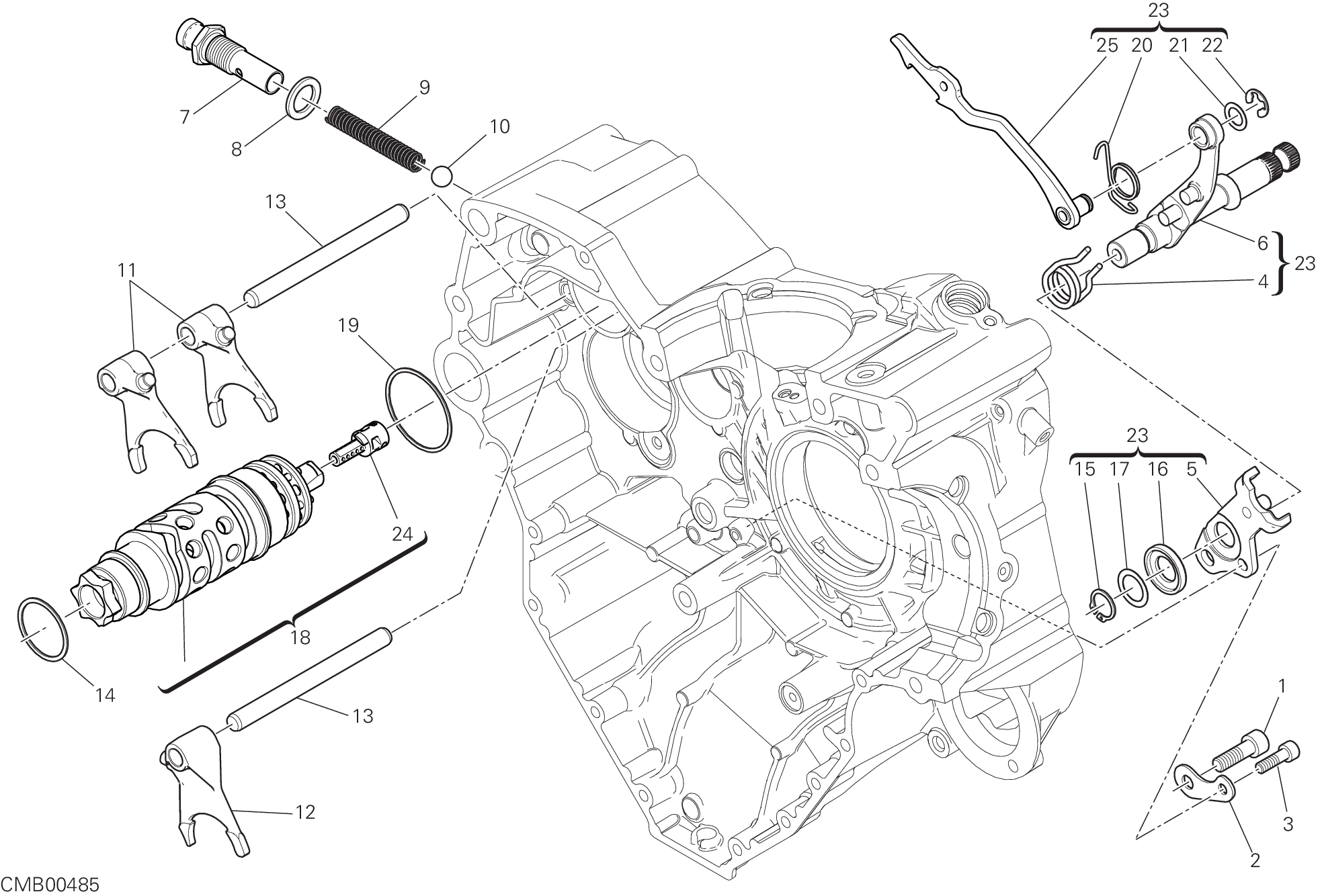 002 TAMBOUR CHANGEMENT VITESSE FOURCHETTE POUR MONSTER 1200 2018