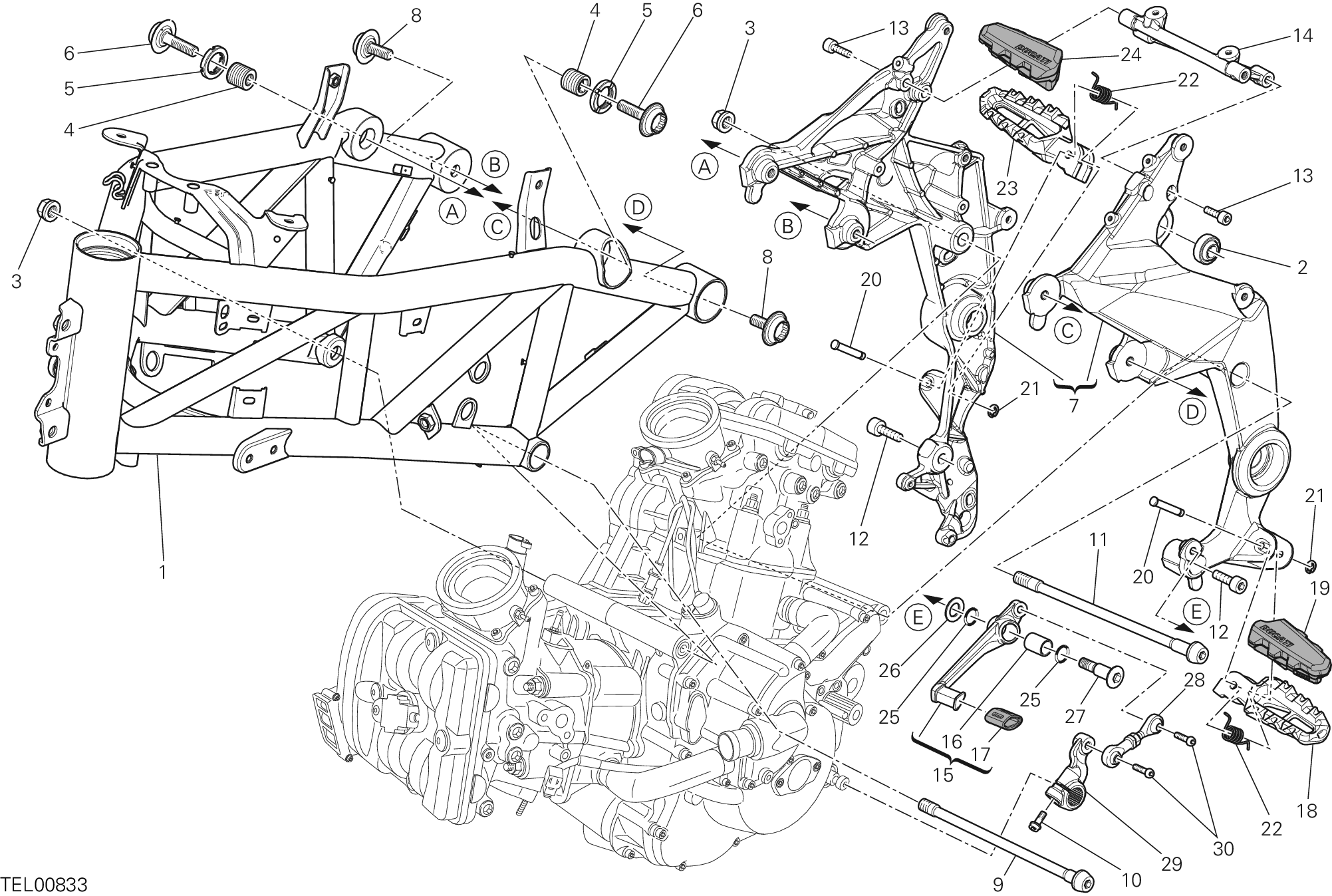 022 CADRE POUR MULTISTRADA 1200 S TOURING 2014
