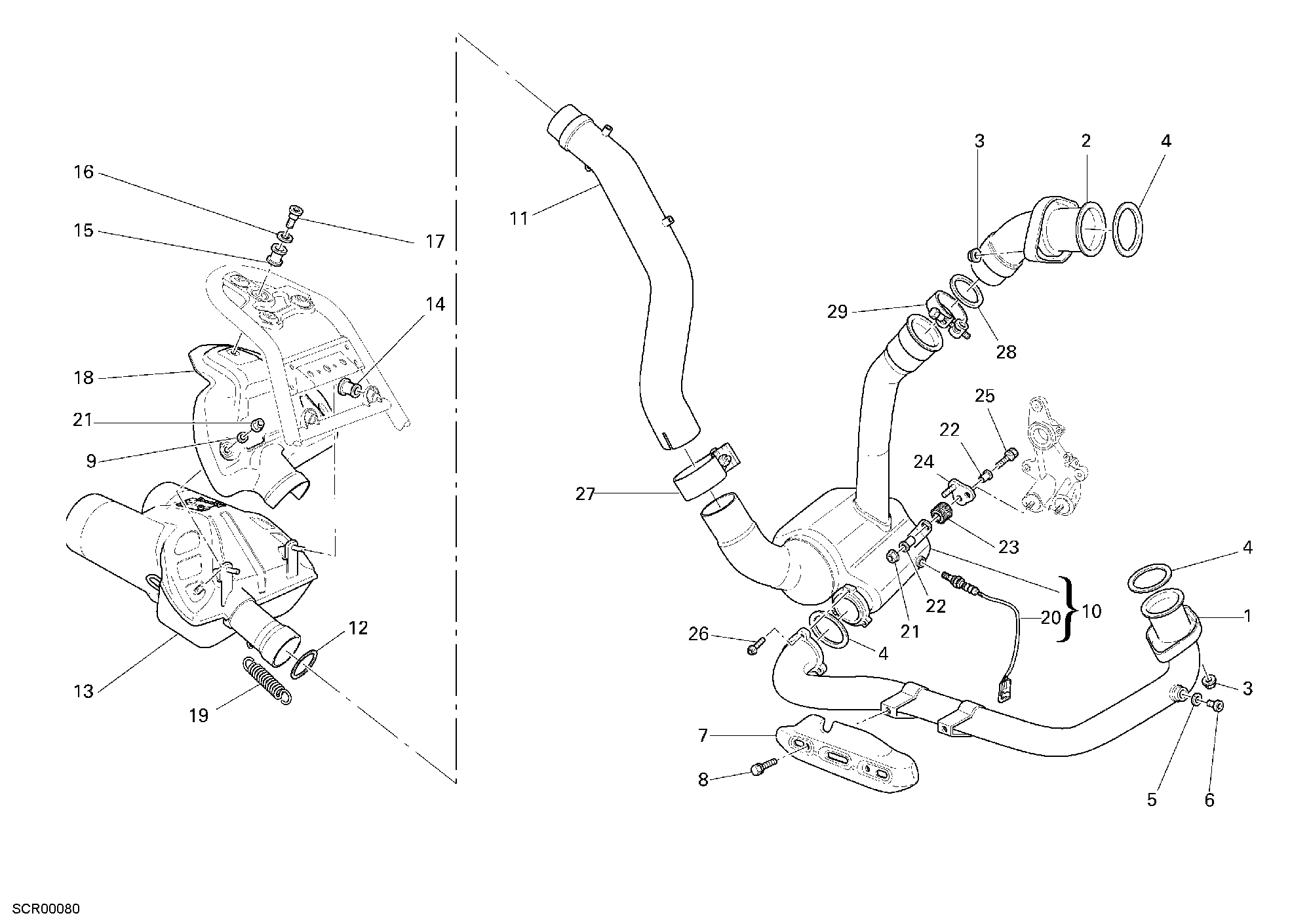 017 ECHAPPEMENT POUR MULTISTRADA 1100 2008