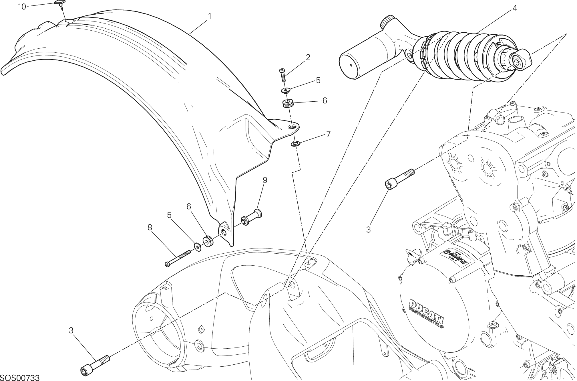 028 SOSPENSIONE POSTERIORE POUR MONSTER 1200 S 2015