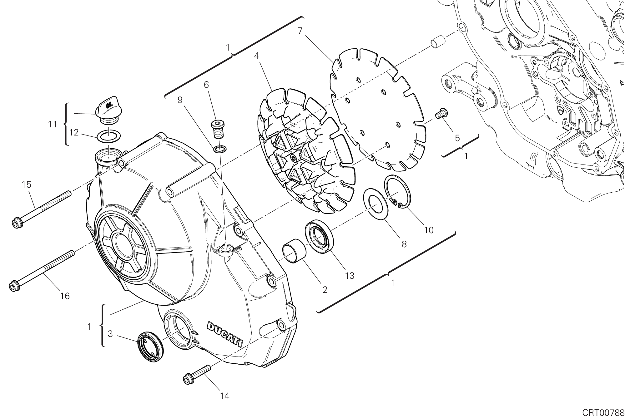 04A COUVERCLE EMBRAYAGE POUR SCRAMBLER 1100 SPECIAL 2018