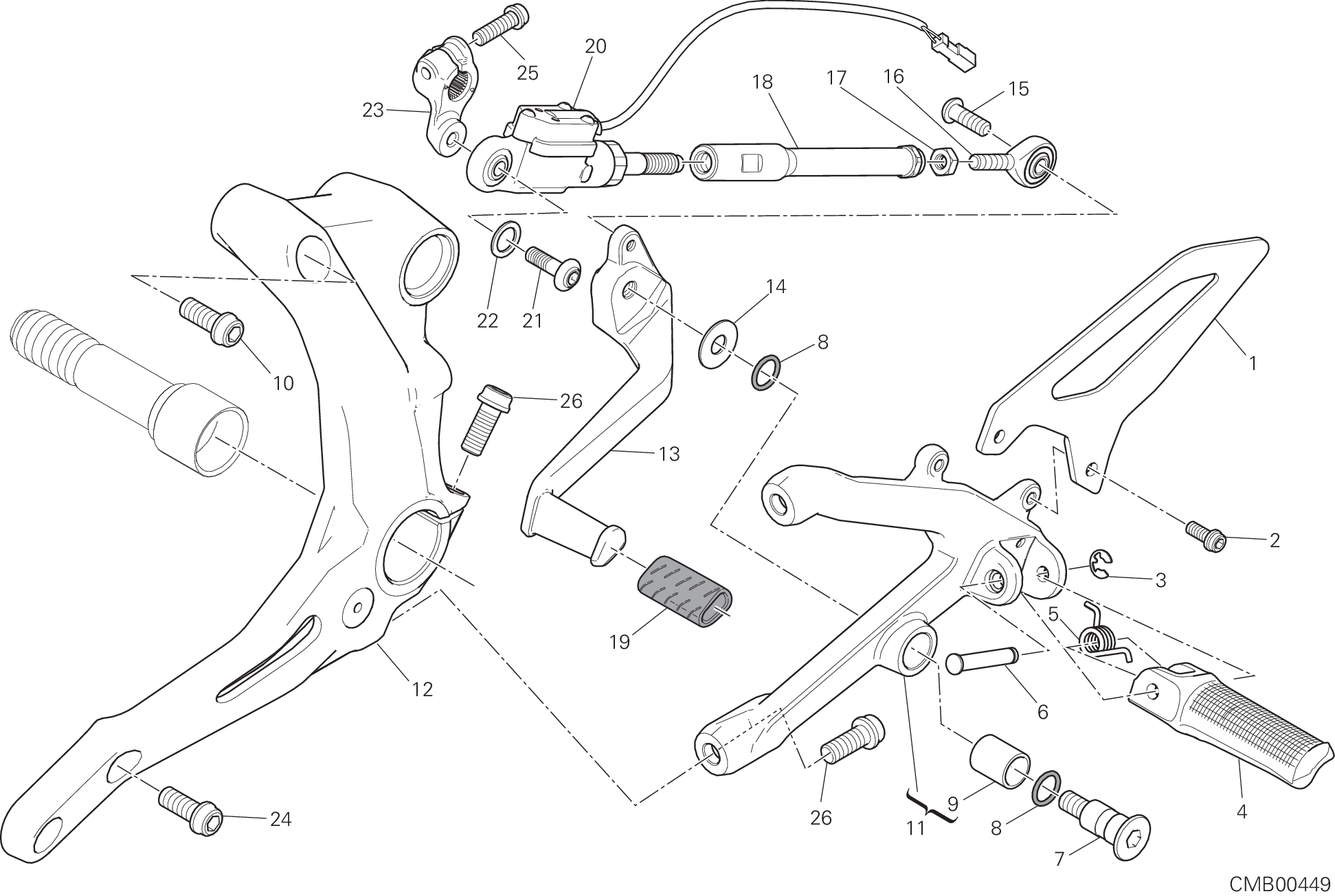 016 REPOSE PIED GAUCHE POUR SUPERBIKE 1299 ABS 2015