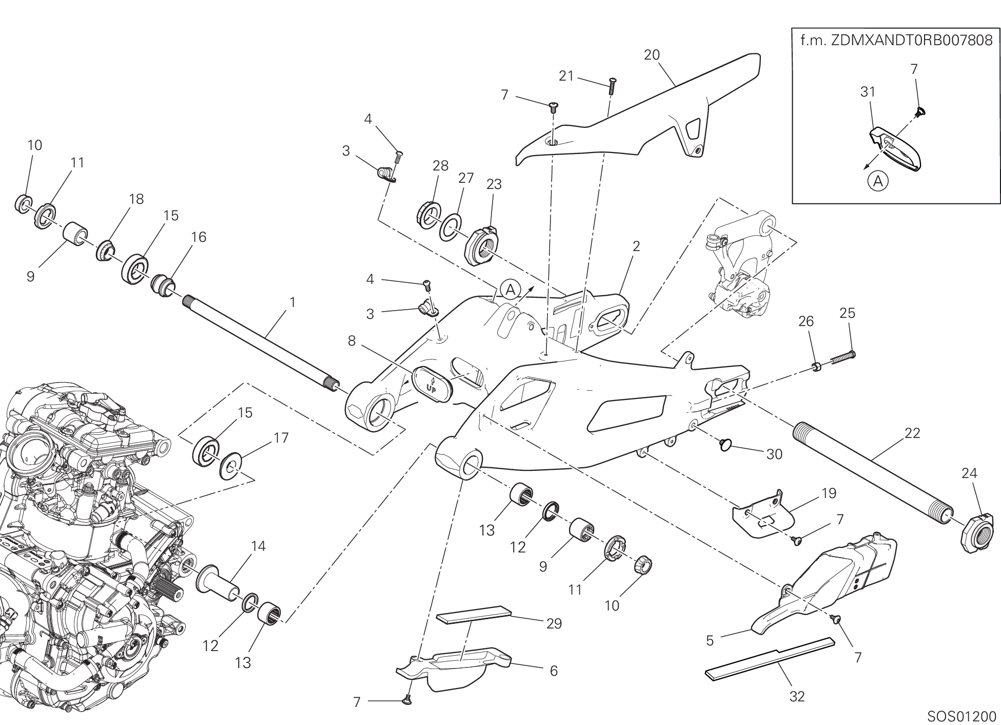 18A BRAS OSCILLANT ARRIERE POUR DESERT X 2023