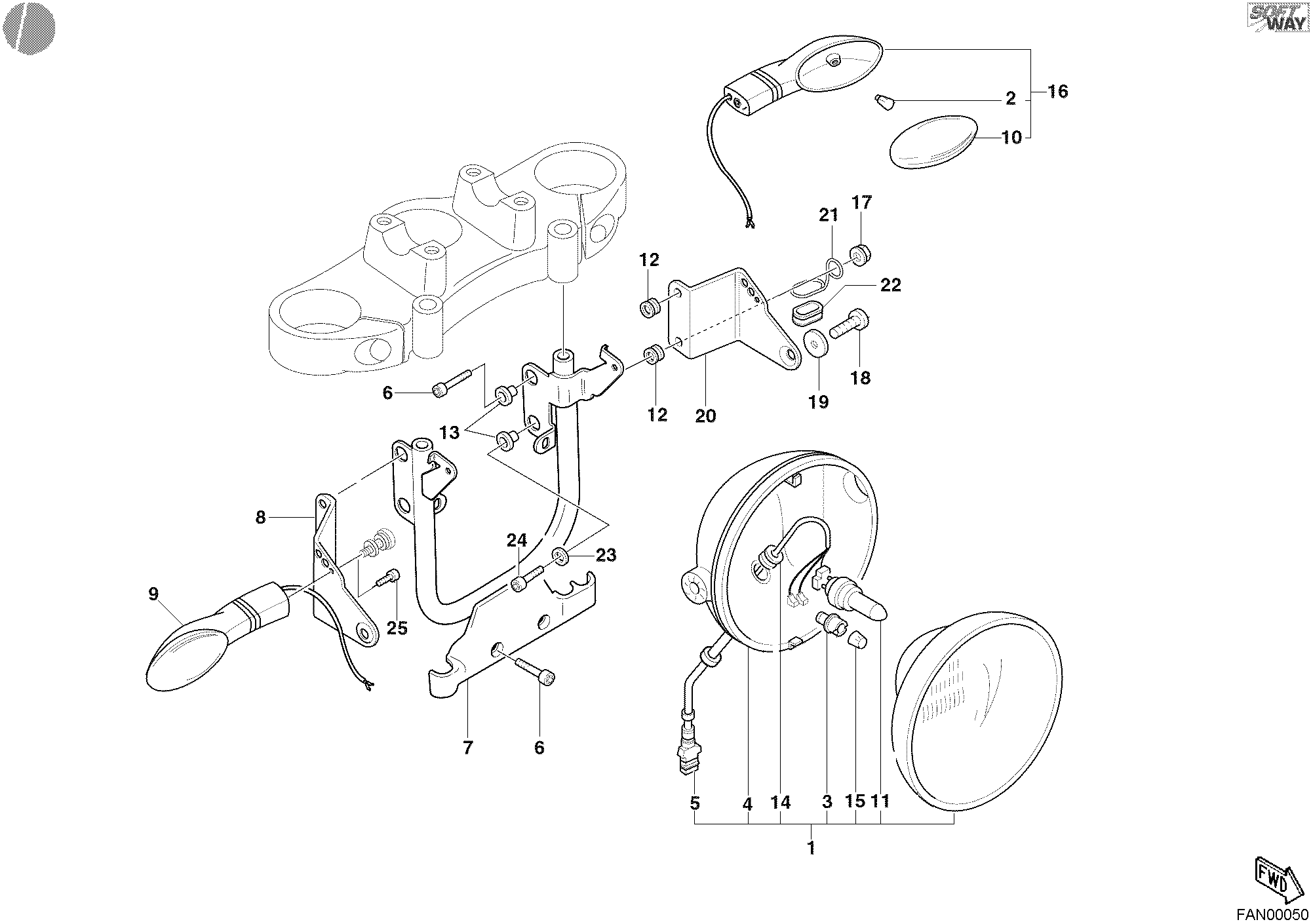 022 FEU AVANT POUR MONSTER 620 2004