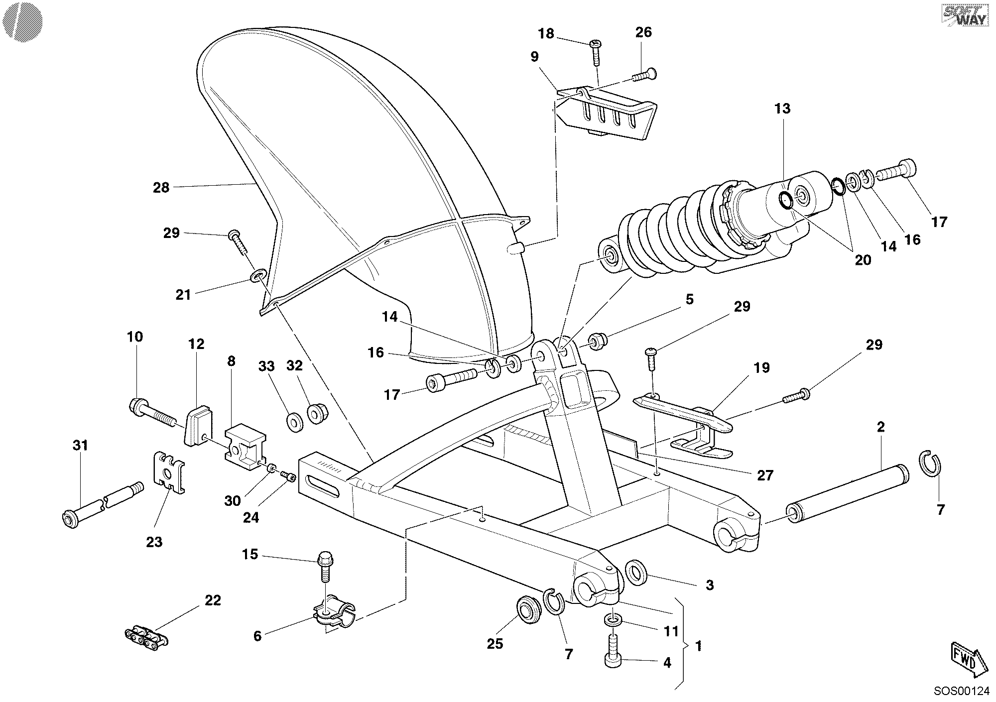 032 BRAS OSCILLANT POUR SUPERSPORT 800 S 2003