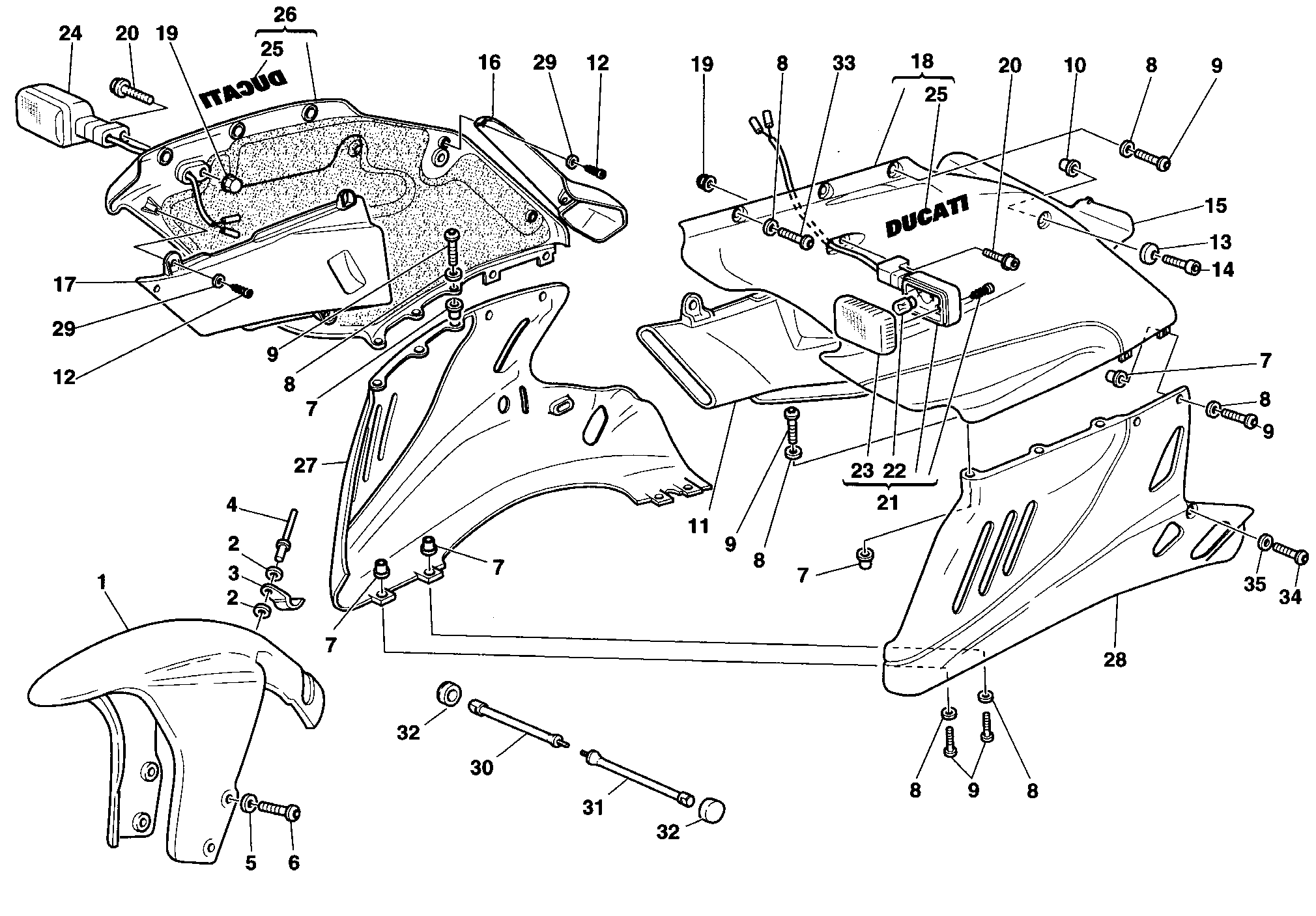 040 HABILLAGE POUR SUPERSPORT 900 SS 1998