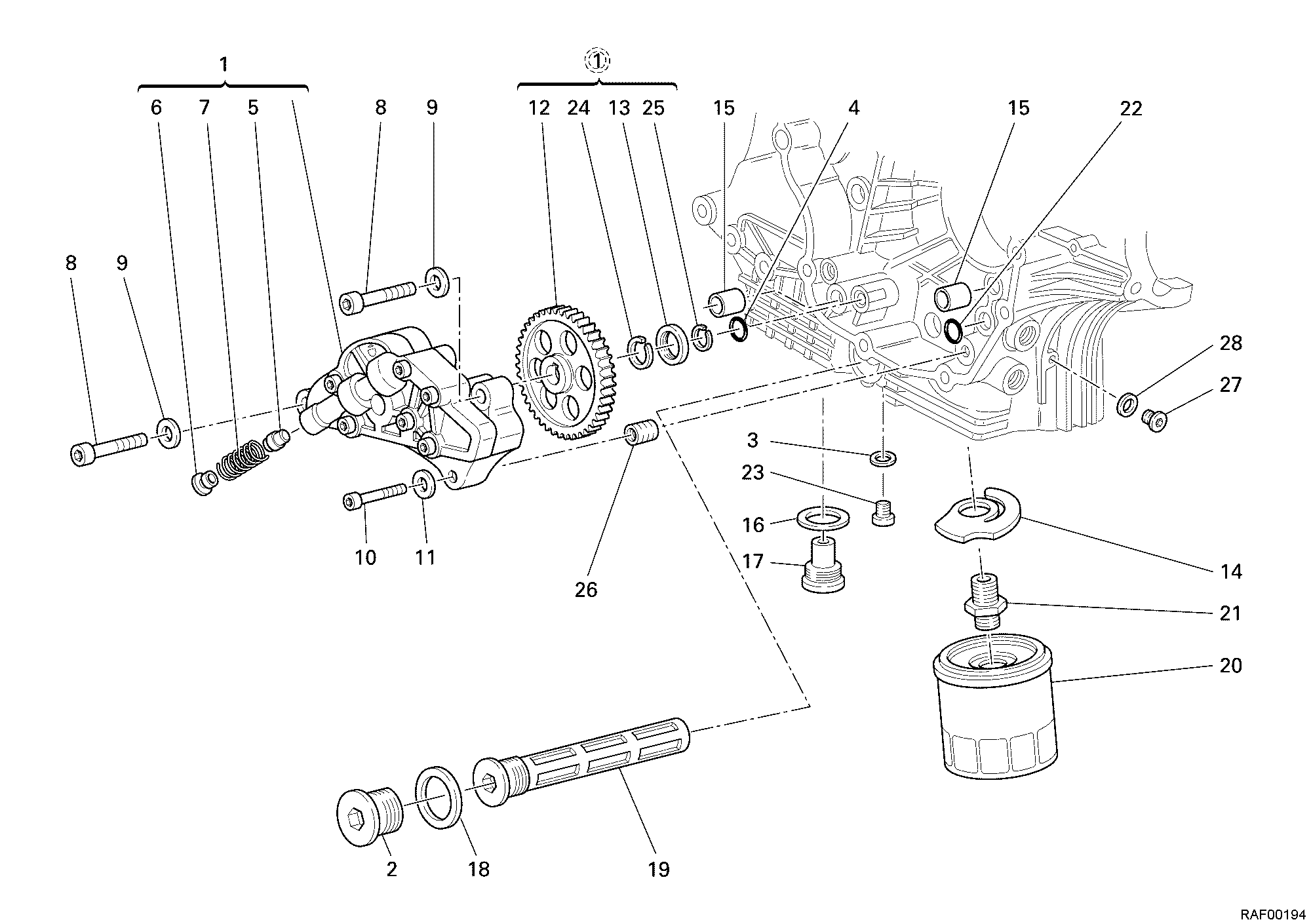 009 POMPE A HUILE FILTRE POUR MULTISTRADA 1000 S 2006