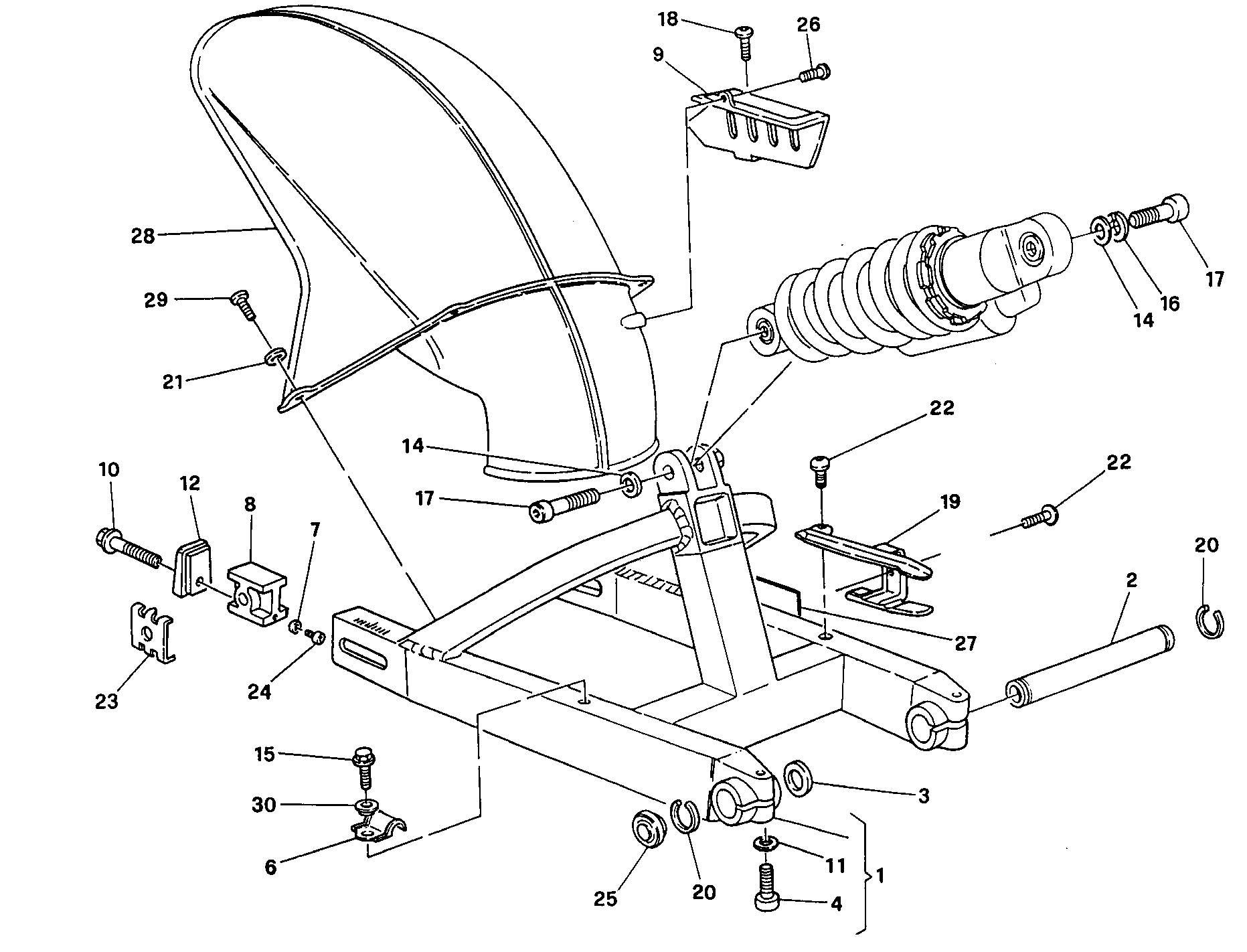 029 BRAS OSCILLANT POUR SUPERSPORT 600 SS 1991